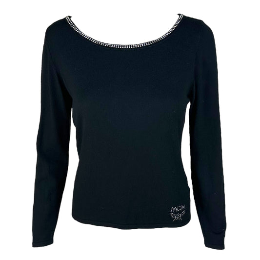 MCM Black Rhinestone Embellished Sweater
