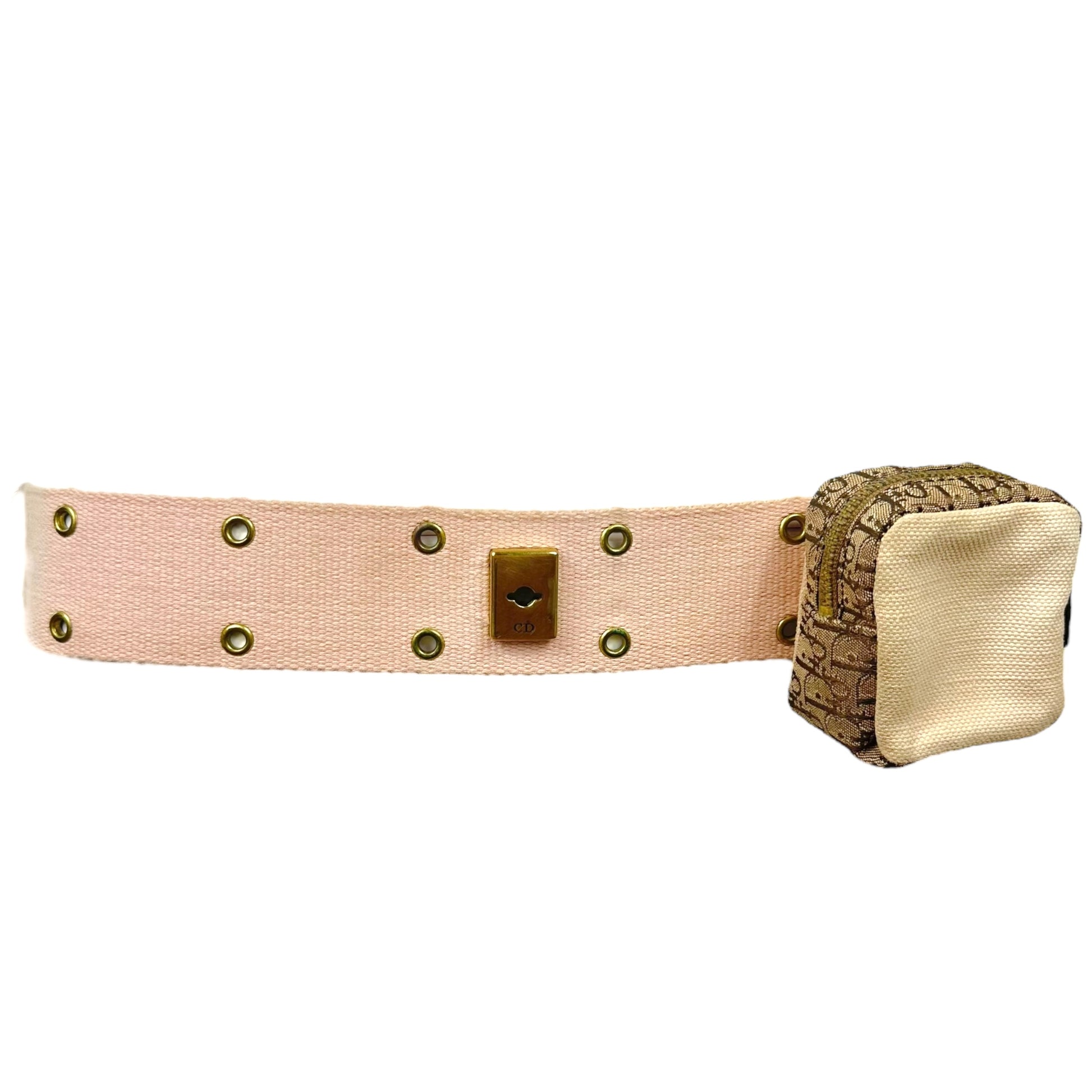Christian Dior 2002 Street Chic Pink & Monogram Pouch Belt - Outfit Repeater