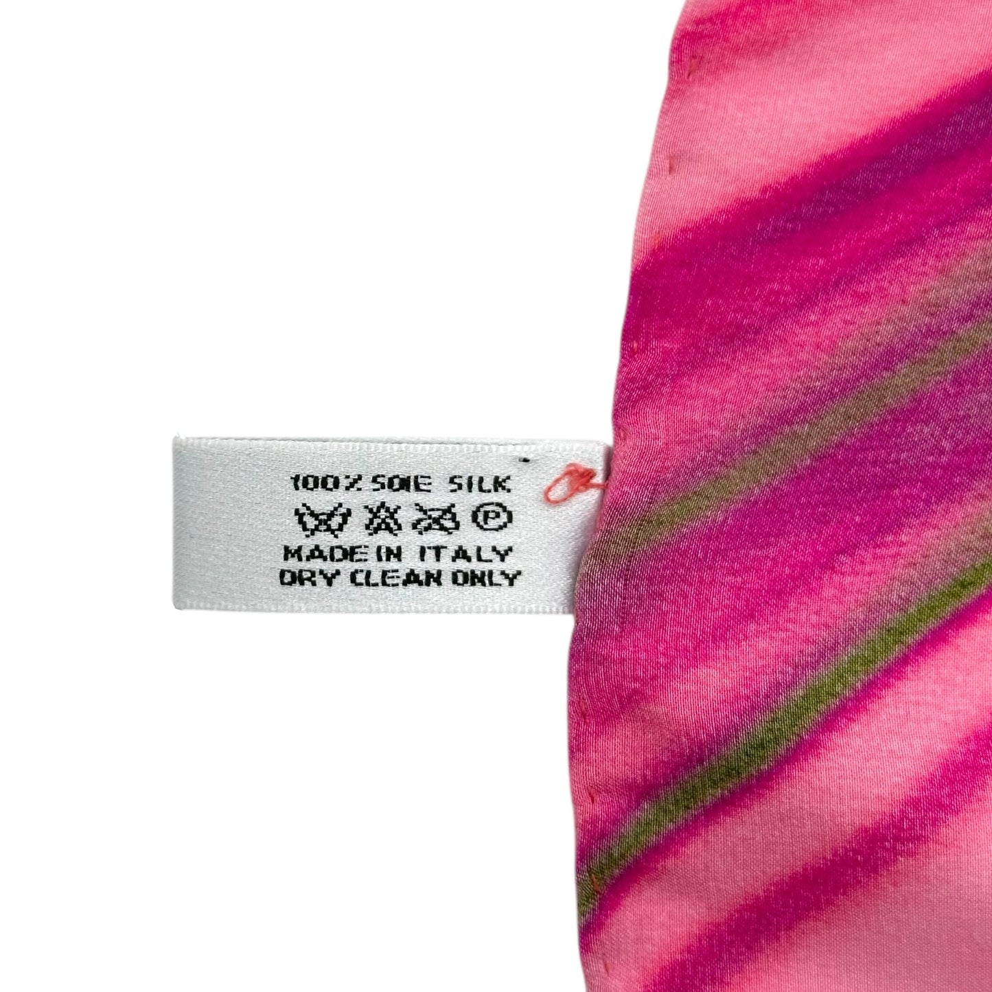 Christian Dior Pink & Blue Silk Logo Scarf