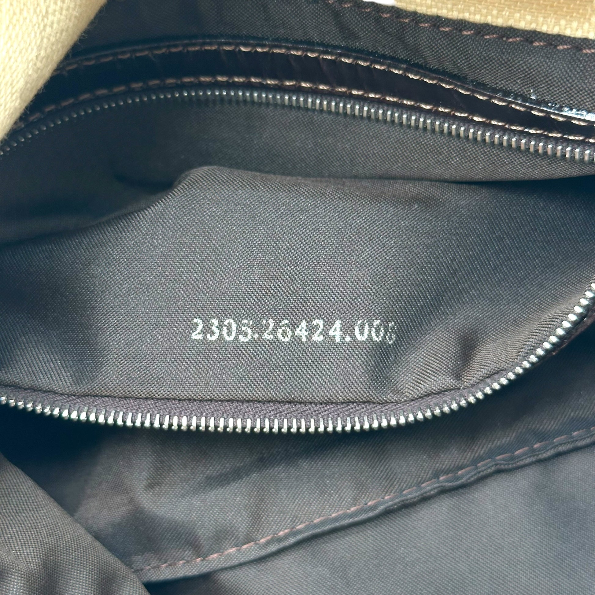 Fendi Baguette Bag Ivory Zucca Monogram Brown Leather