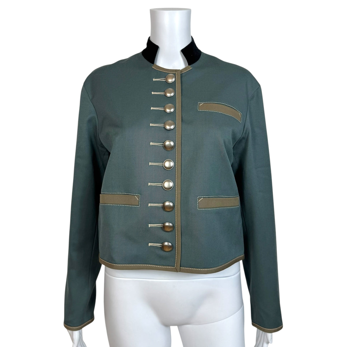 Jean Paul Gaultier Teal Wool Napoloeon Jacket