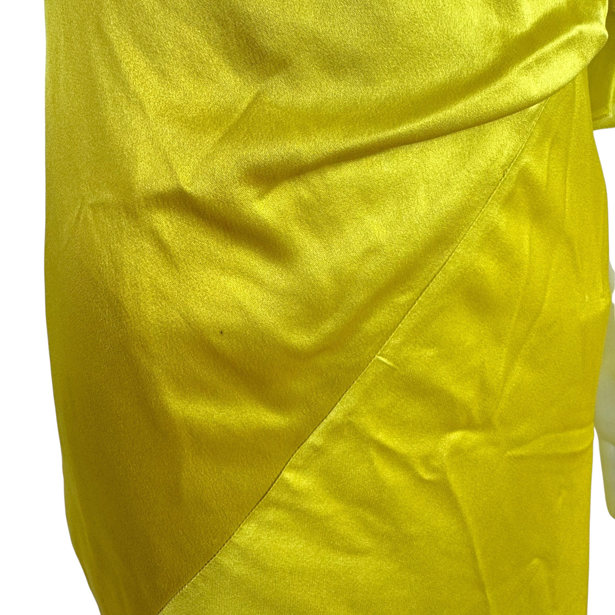 Versace Collection Yellow Silk Gown with Medusa Logo Hardware