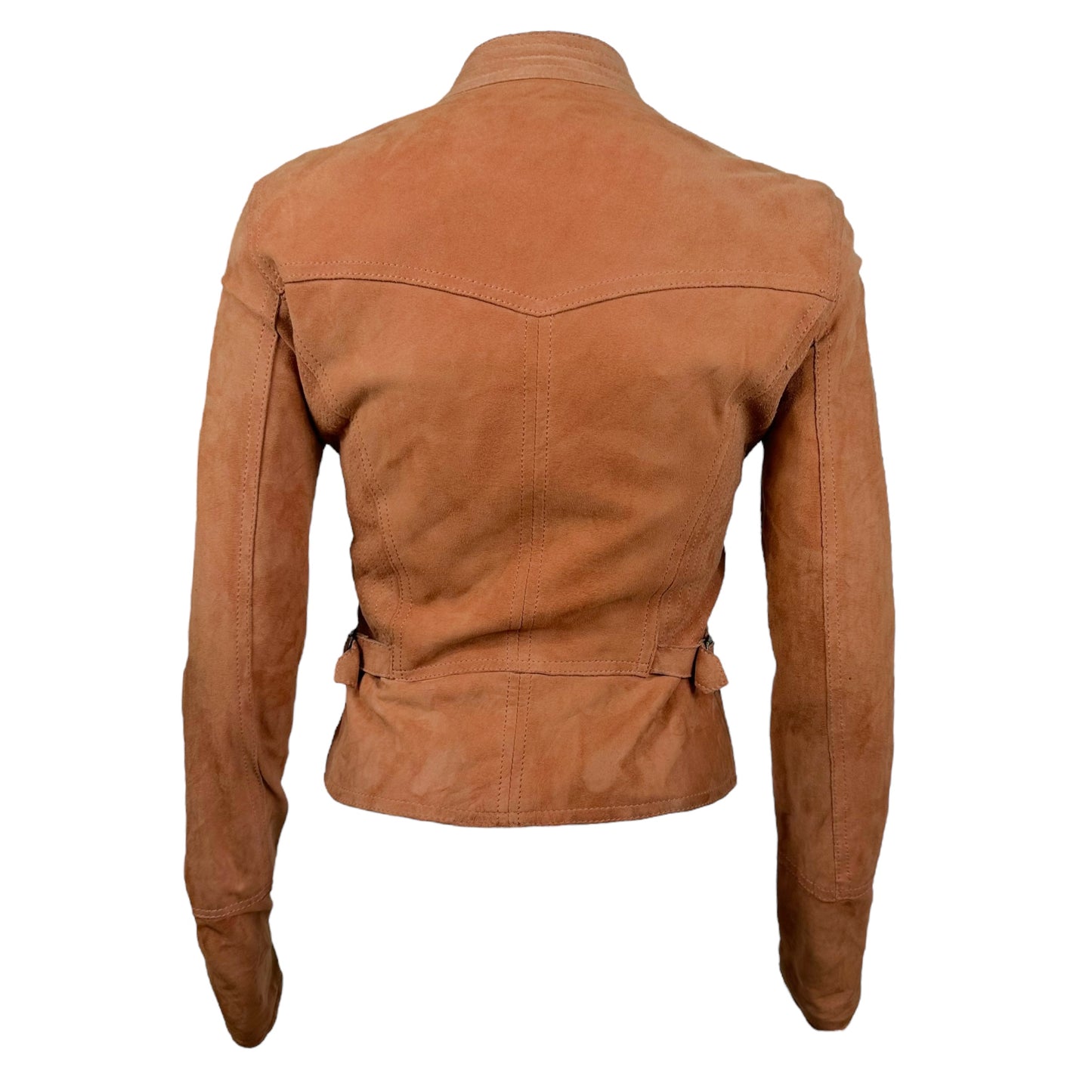 D&G Dolce & Gabbana Burnt Orange Suede Moto Jacket