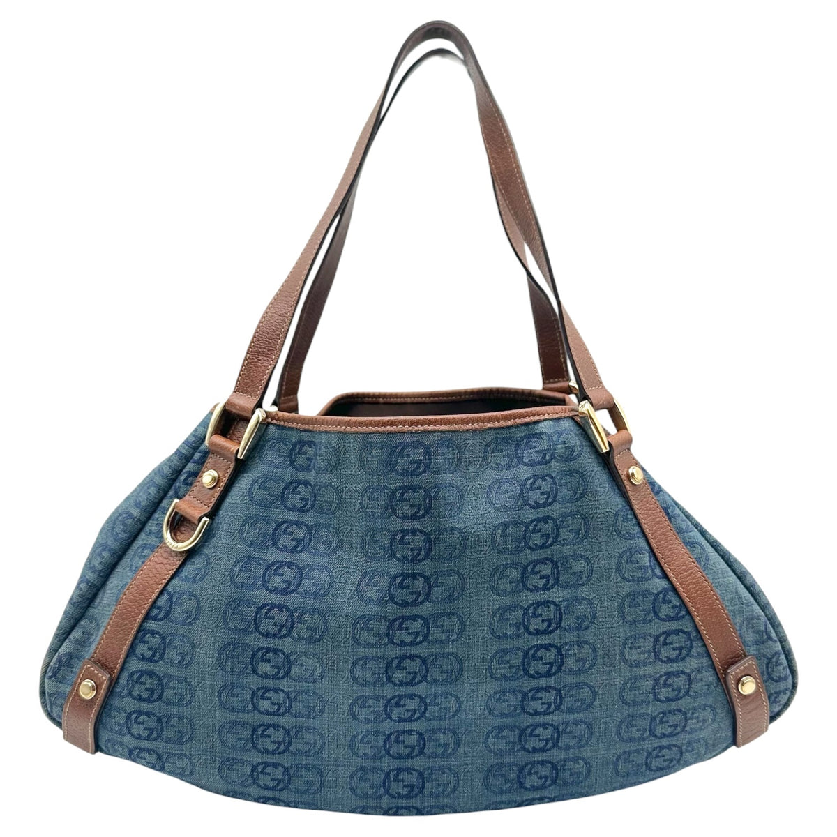 Gucci Denim Monogram Medium Hobo Bag