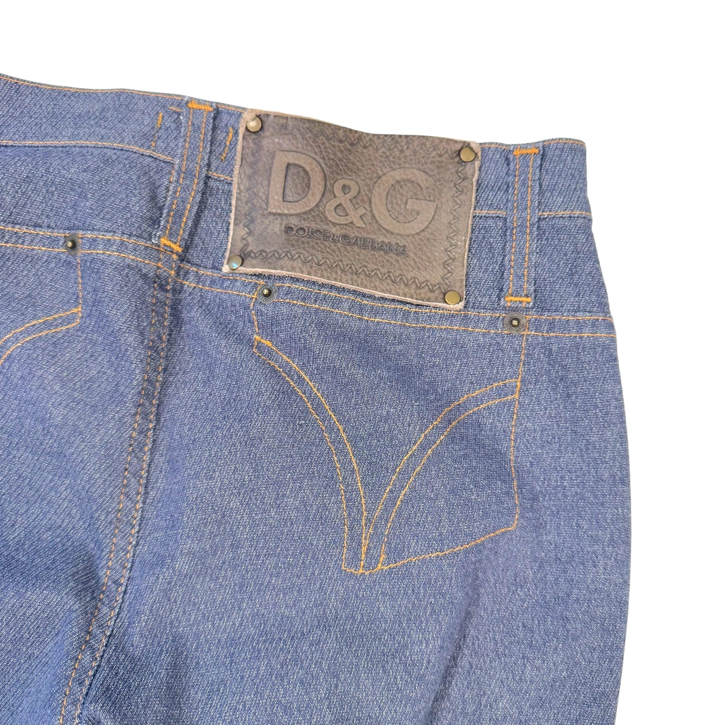 D&G Blue Jeans with Leather Patch Medium Fit