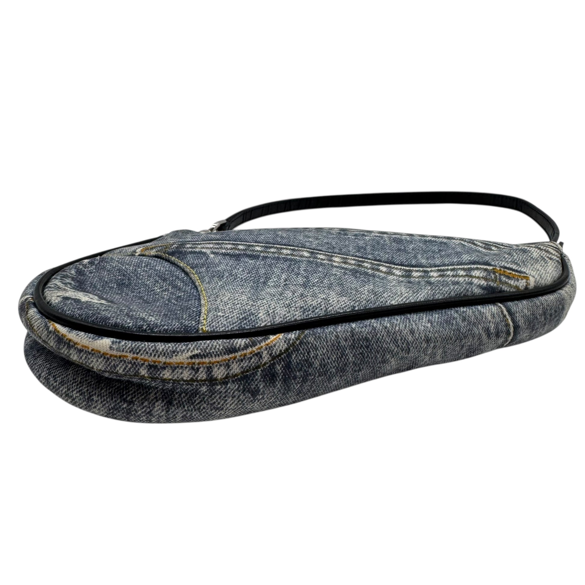 Christian Dior 'Miss Diorella' Denim Printed Mini Saddle Bag - Outfit Repeater