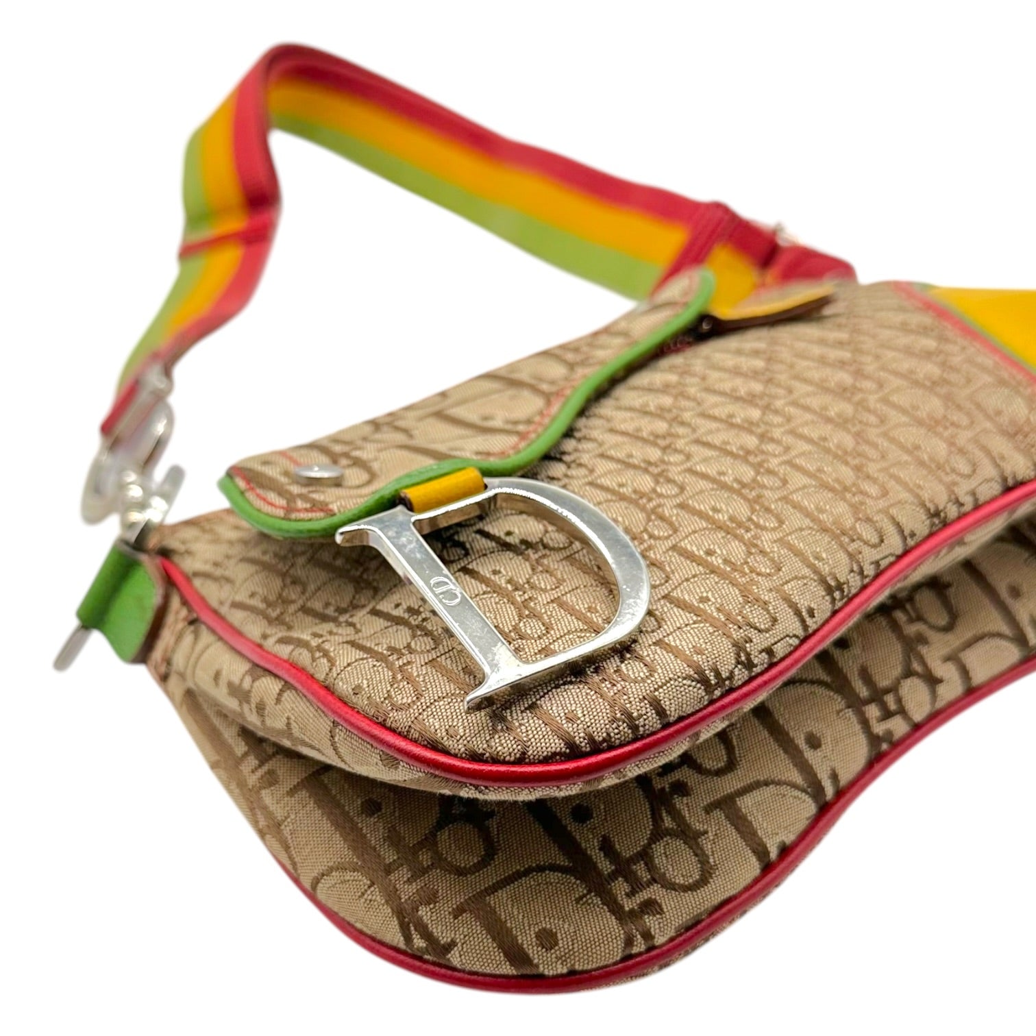 Christian Dior Crossbody Saddle Bag Rasta Monogram