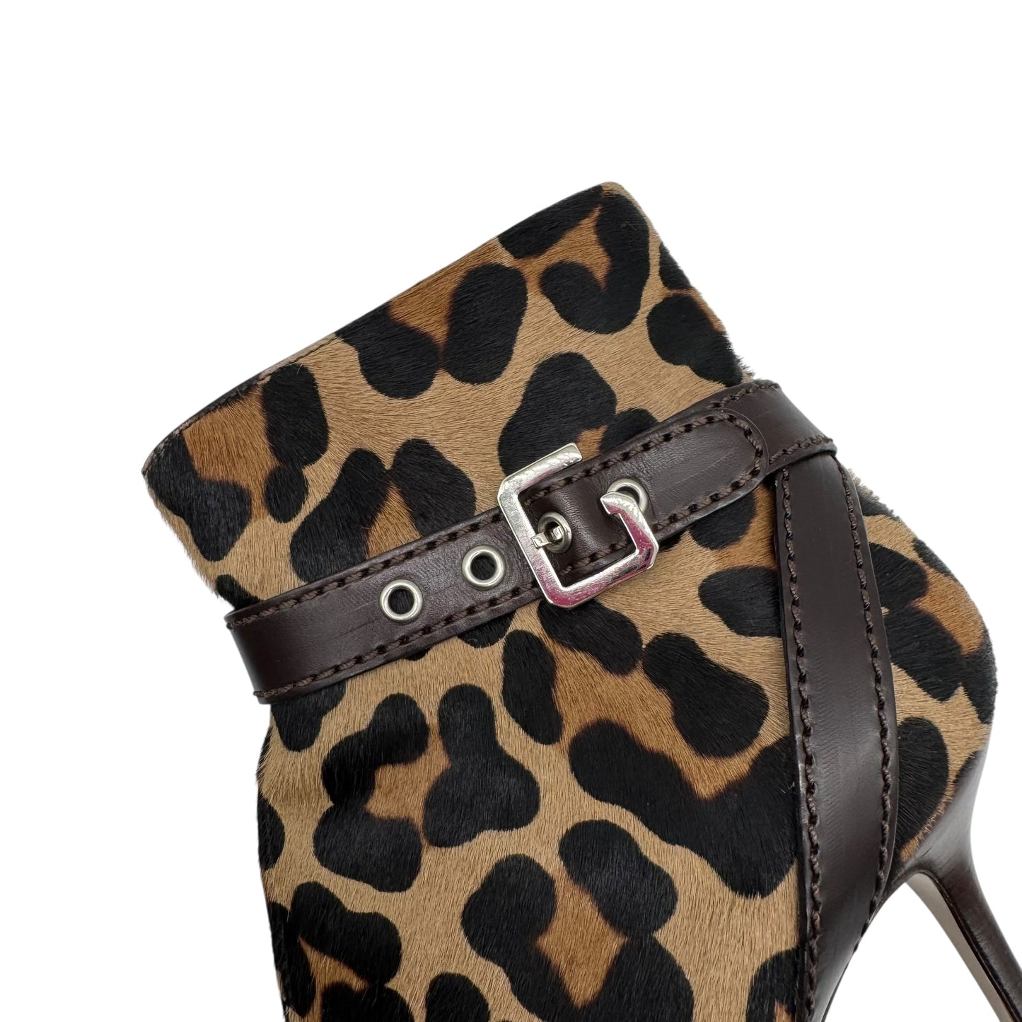 Dolce & Gabbana Leopard Print Ponyhair Heeled Logo Boots - Outfit Repeater