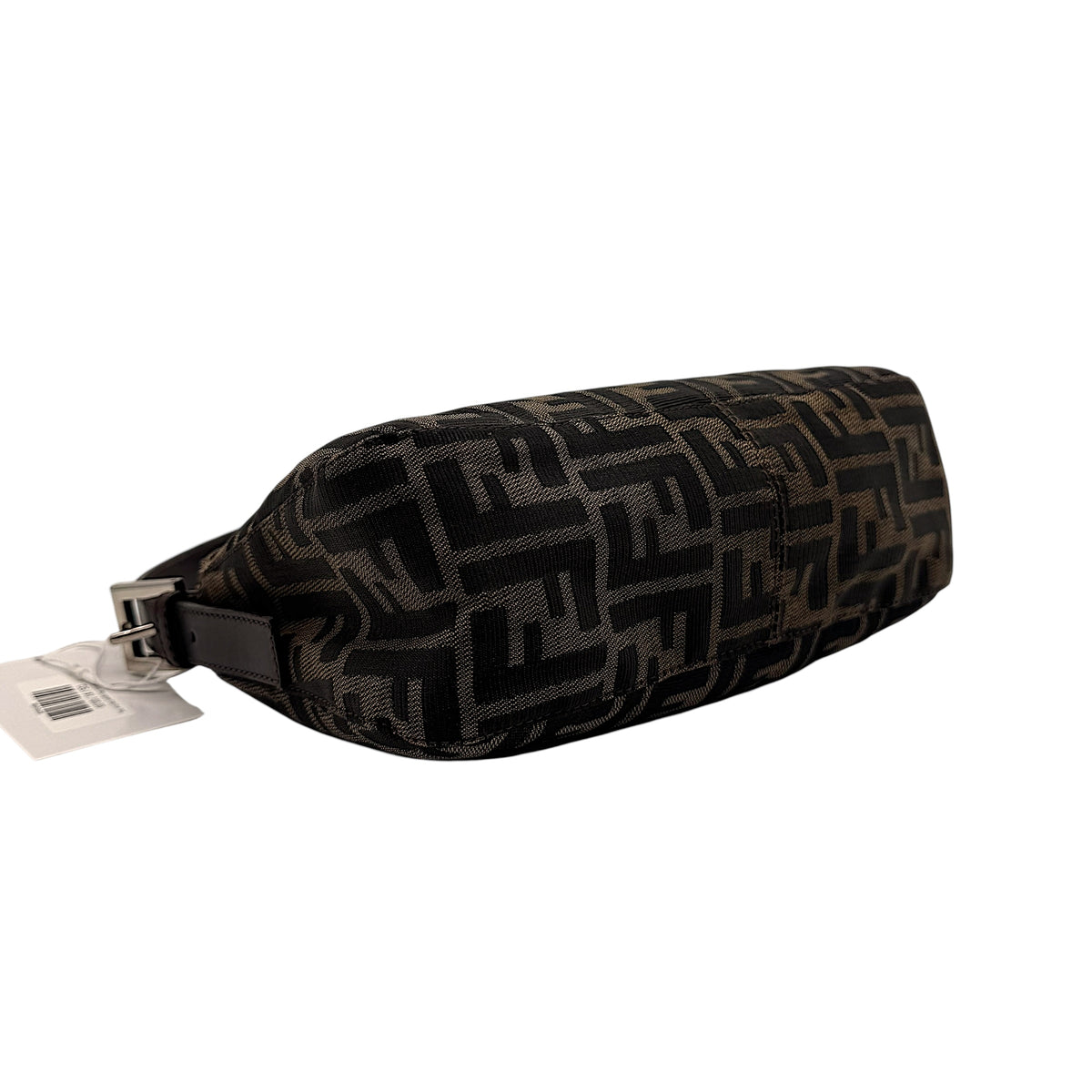 Fendi Brown Zucca Monogram Fold-Over Baguette Bag