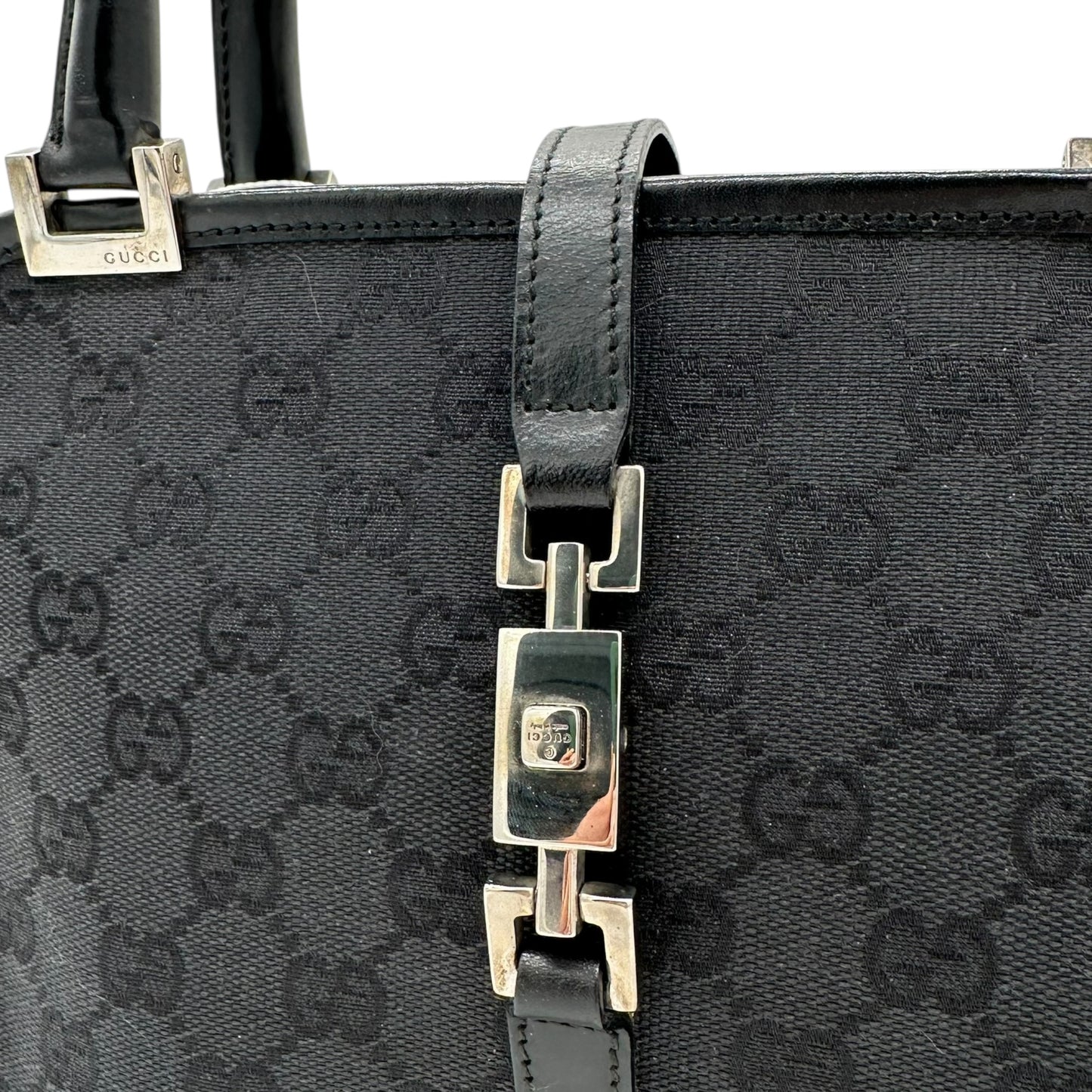 Gucci Black Monogram Canvas Bowler Bag