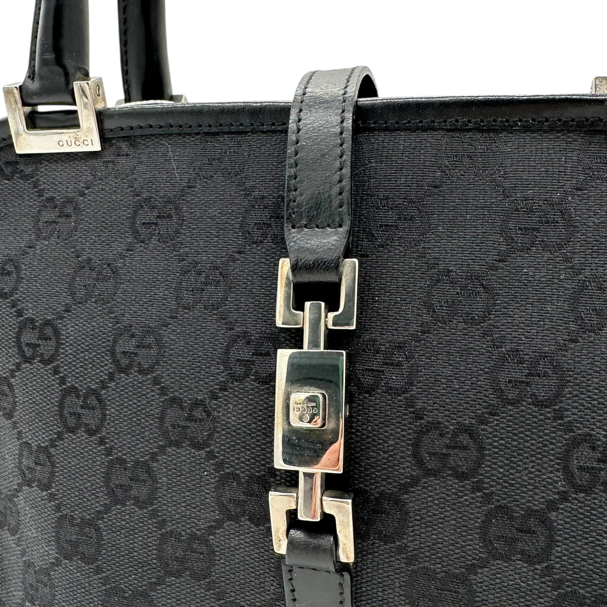 Gucci Black Monogram Canvas Bowler Bag