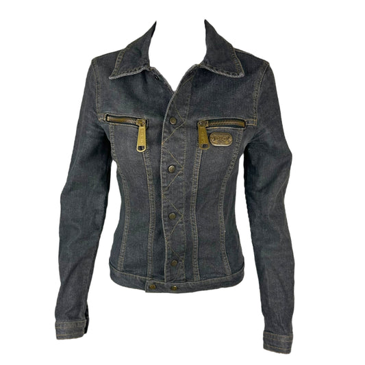 D&G Dolce & Gabbana Dark Wash Denim Corseted Jacket