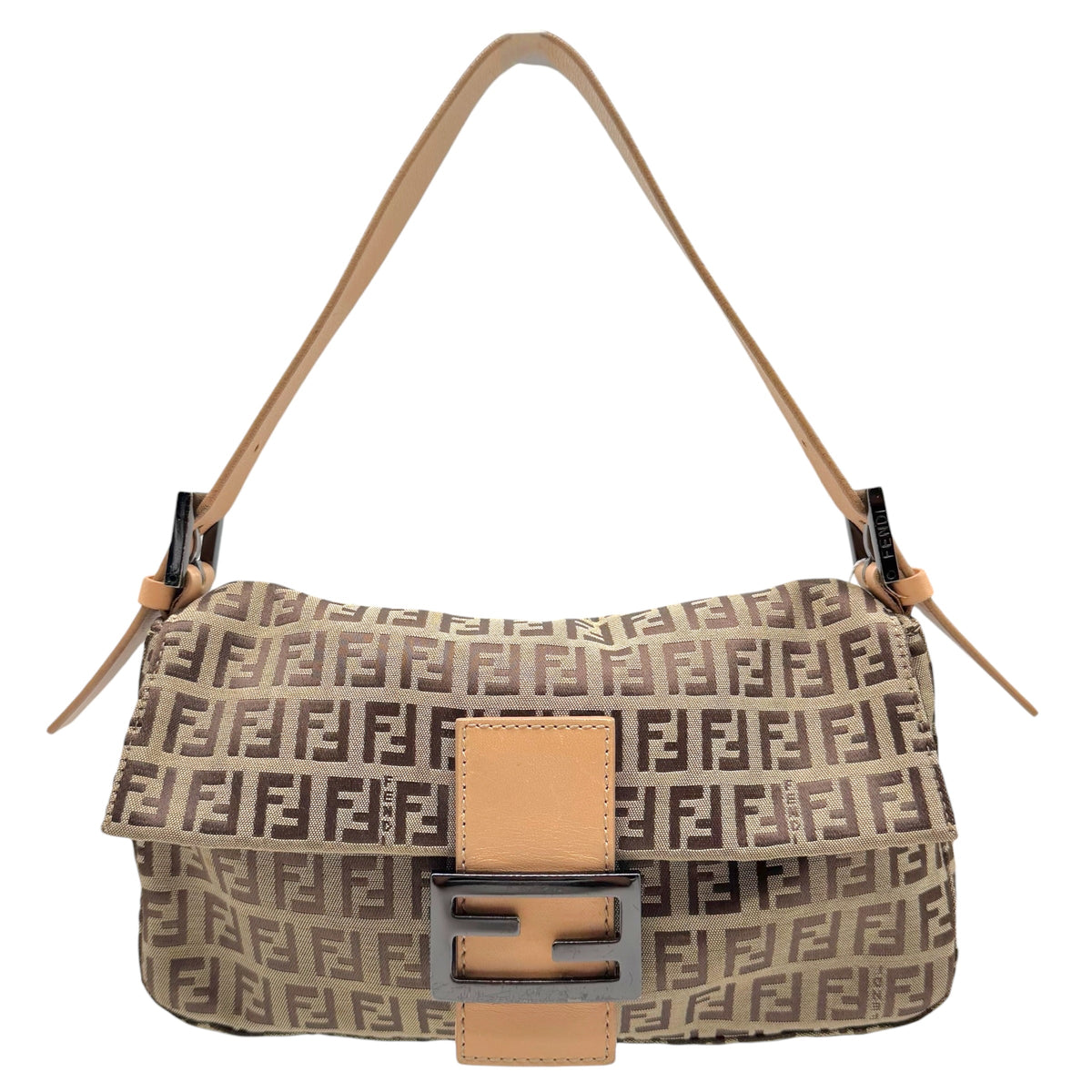 Fendi Baguette Bag Tan Zucchino Monogram