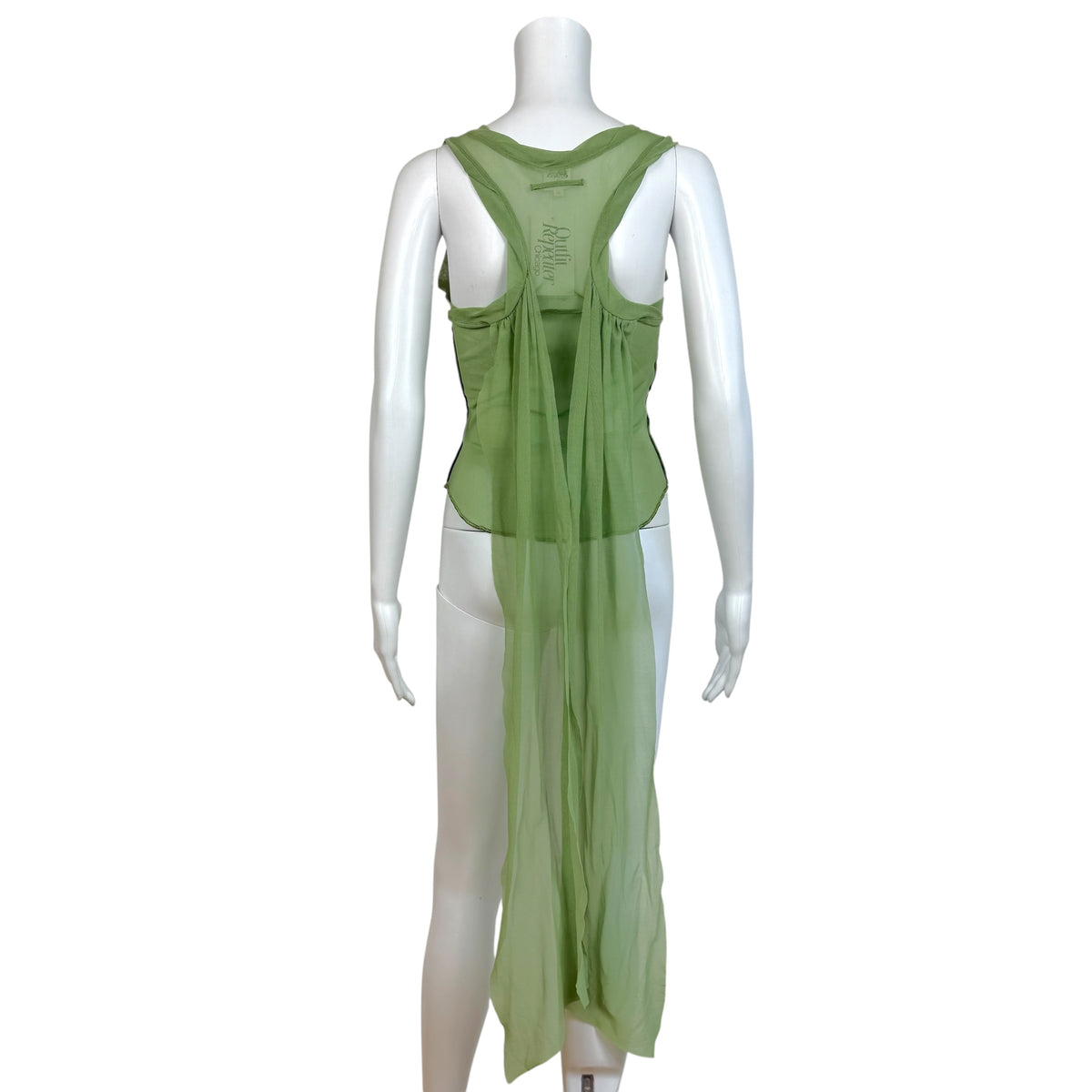 Jean Paul Gaultier Light Green Mesh Wrap Cropped Tank