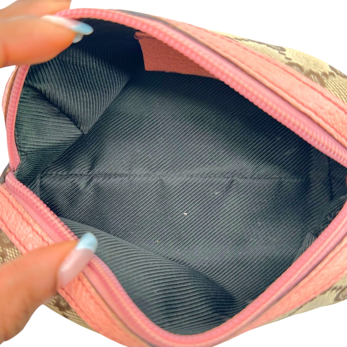 Gucci Small Cosmetic Pouch Pink Tan Monogram