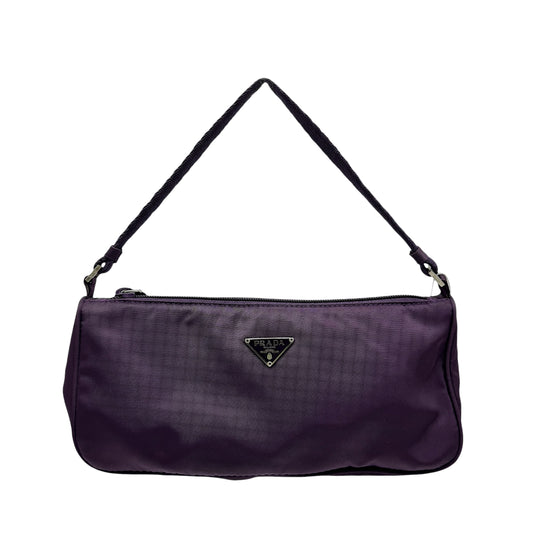 Prada Dark Purple Nylon Pochette Bag