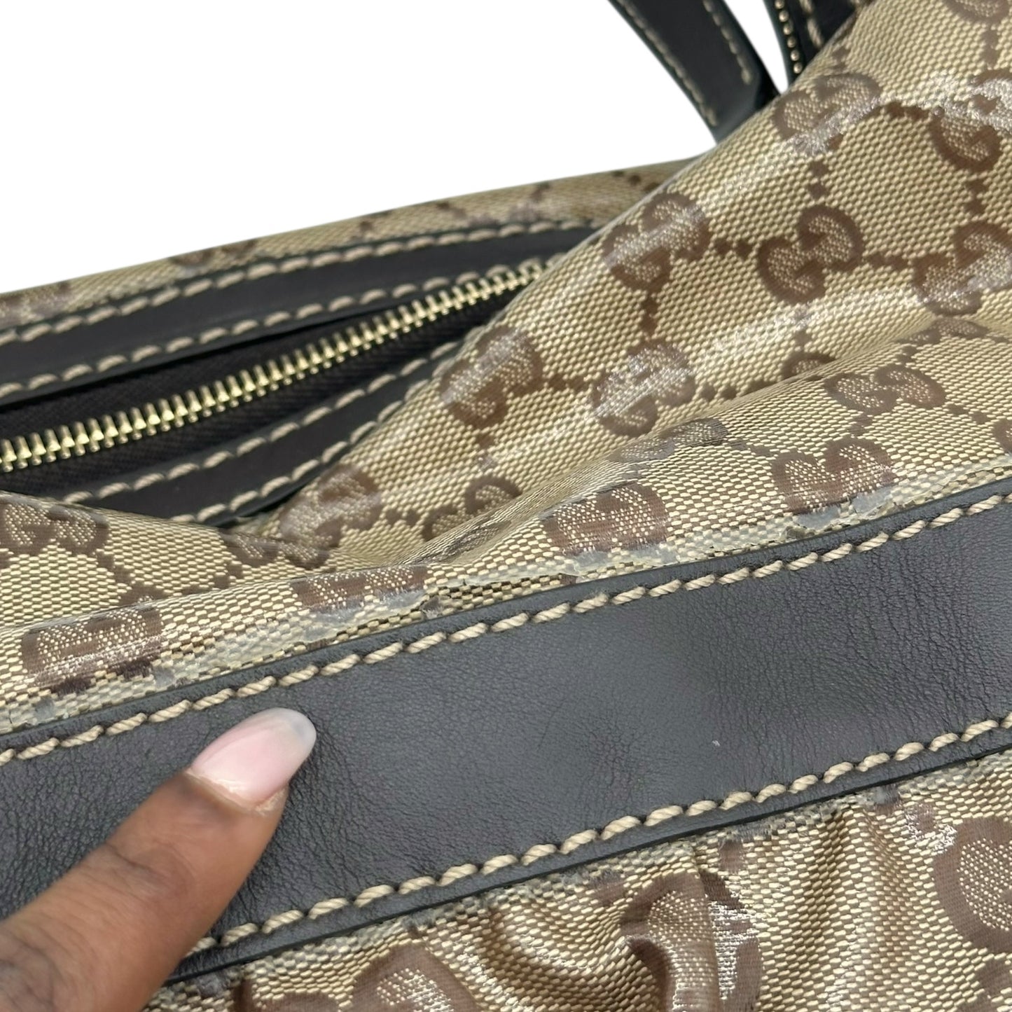 Gucci Coated Monogram Canvas Mini Hobo Bag