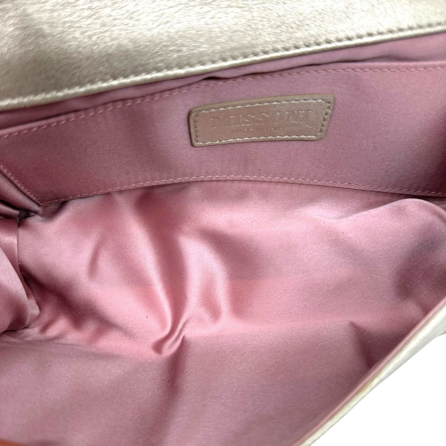 Missoni Gold Leather & Metallic Chevron East-West Mini Bag