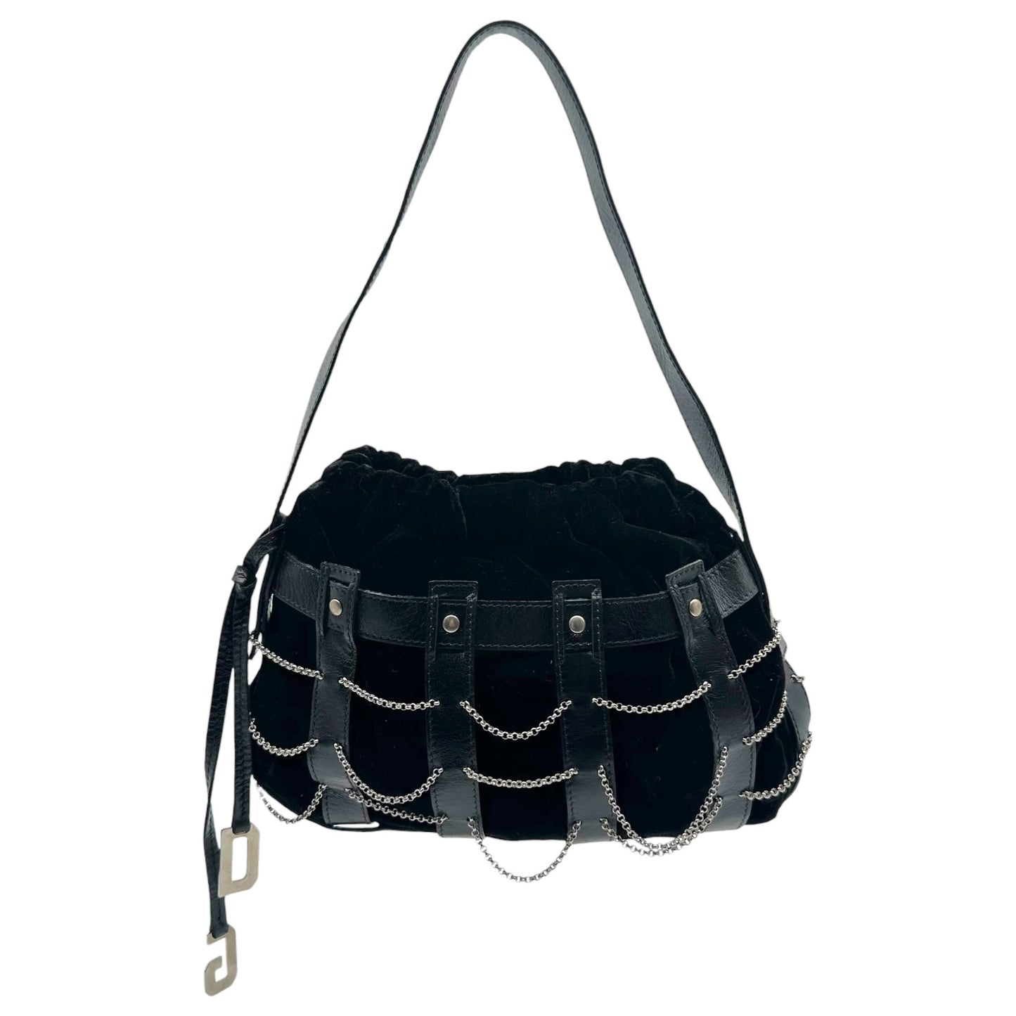 Dolce & Gabbana Black Suede Mini Bag With Chain Accents