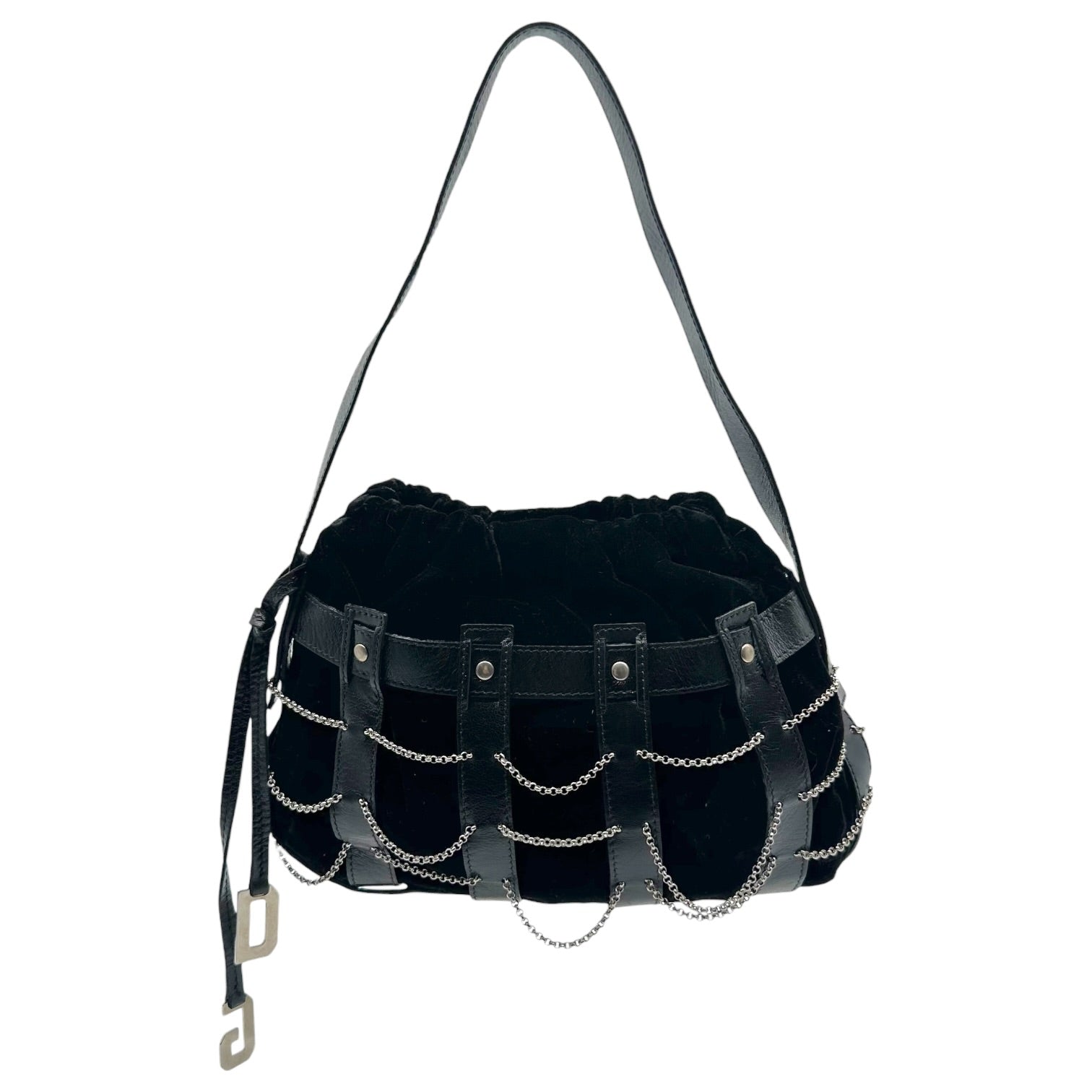 Dolce & Gabbana Black Suede Mini Bag With Chain Accents