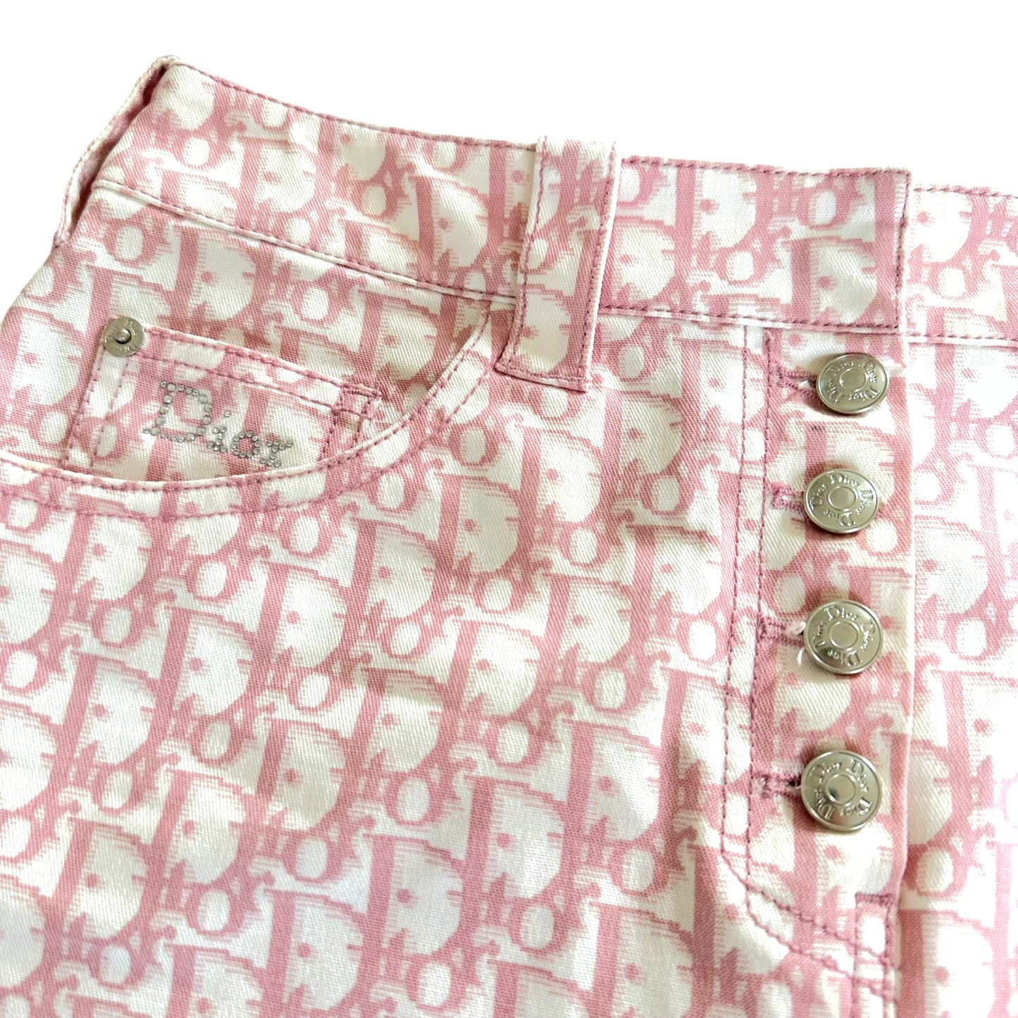 Christian Dior S/S 2004 Pink Trotter Monogram Midi Skirt - Outfit Repeater