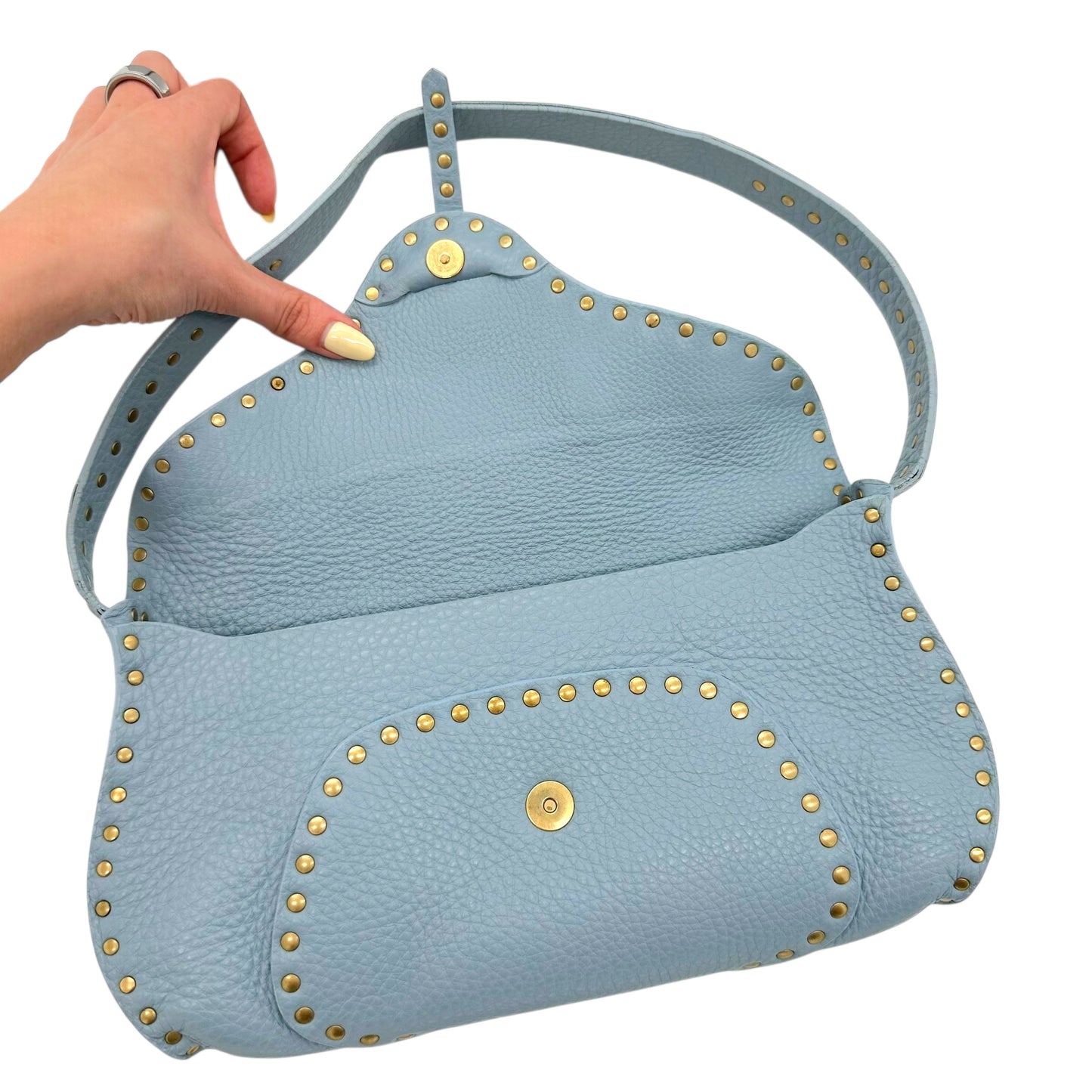 Celine Light Blue Leather Poulbot Bag