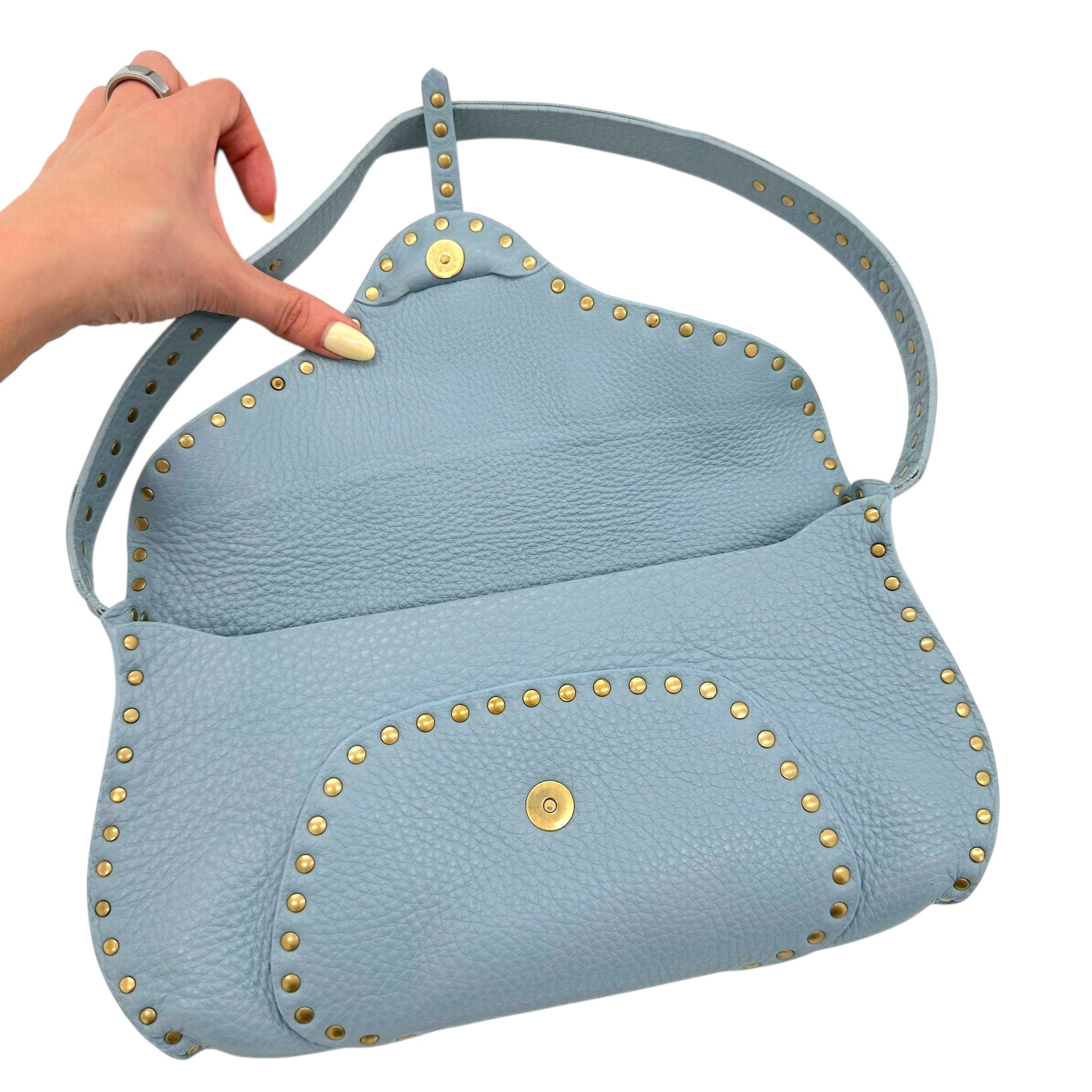 Celine Light Blue Leather Poulbot Bag