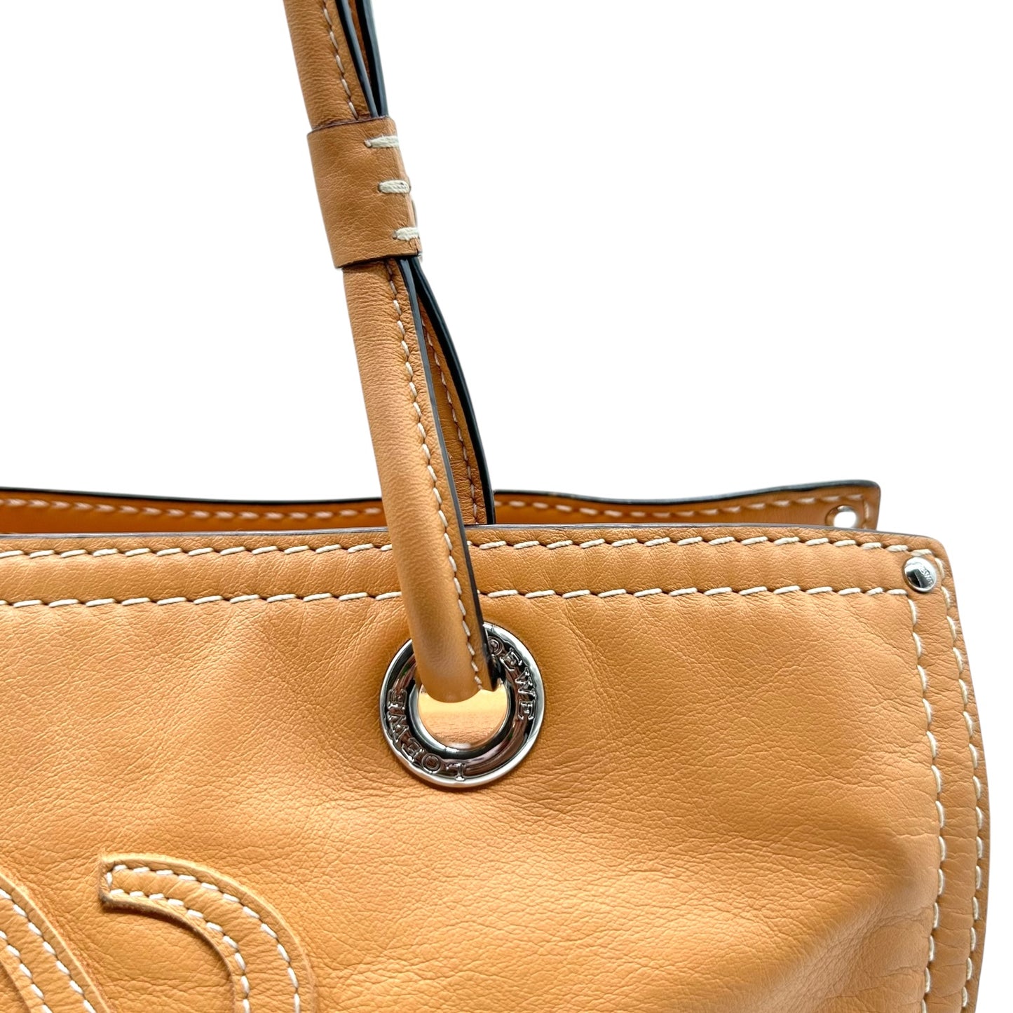 Loewe Tan Leather Anagram Logo Amazona Tote Bag