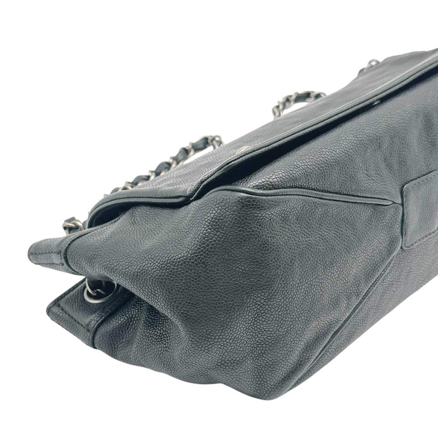 Chanel Black Caviar Leather LAX Chain Strap Shoulder Bag 2005-06
