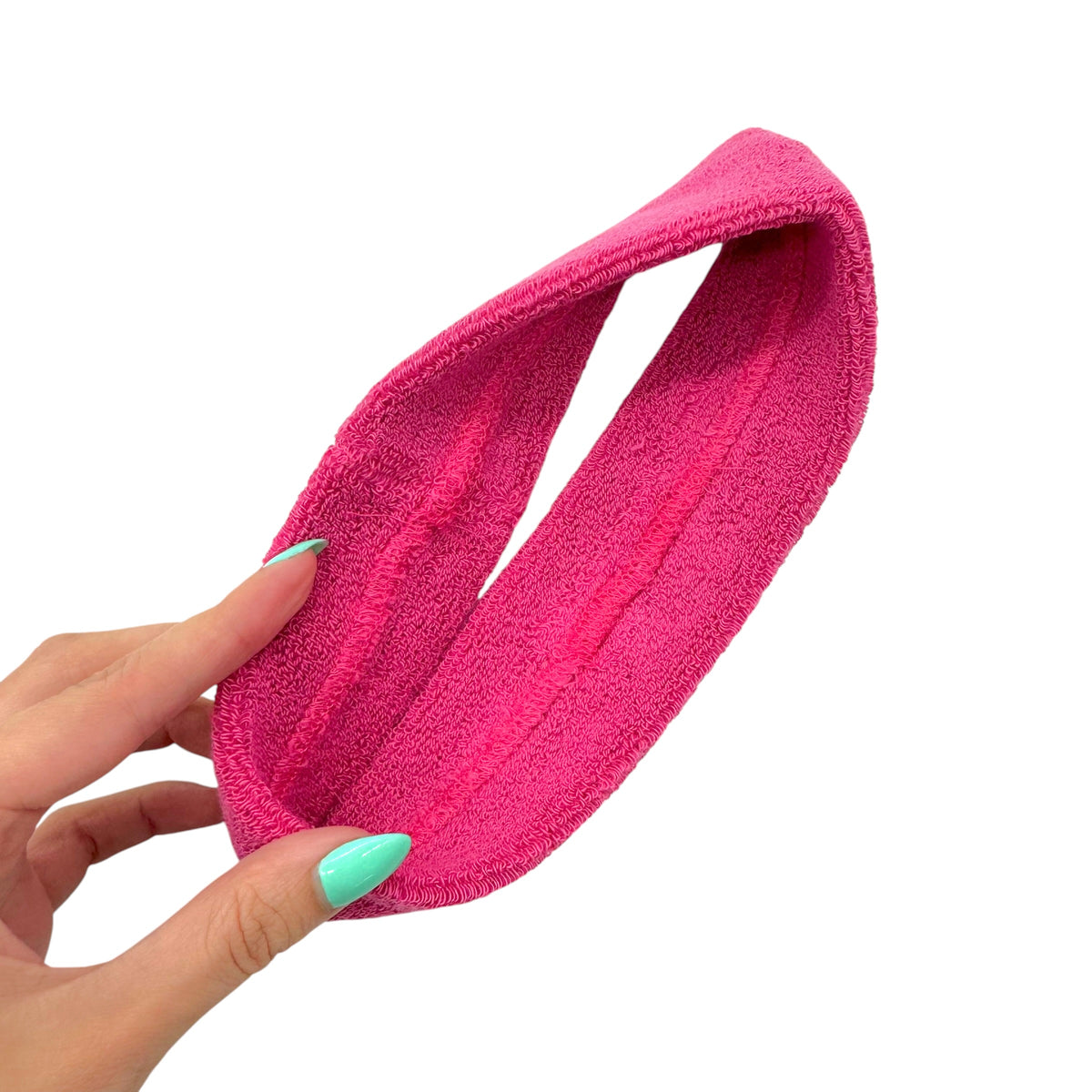 Christian Dior Pink Yellow Terry Crest Logo Headband