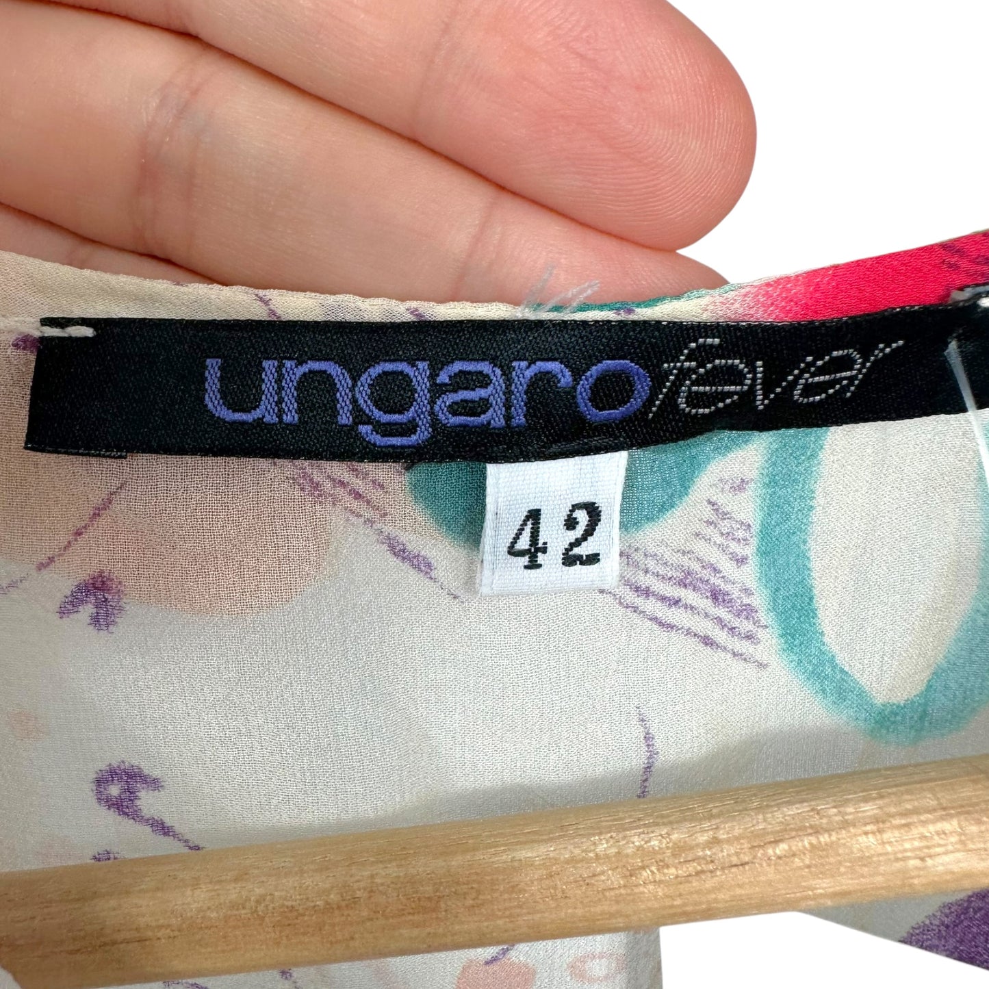 Emmanuel Unagro Fever Silk Floral Print Cropped Blouse