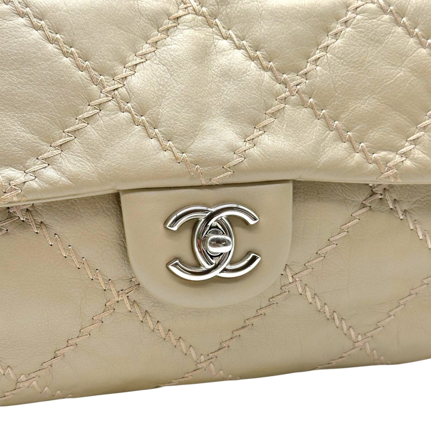 Chanel Gold & Silver Matelasse East-West Flap Bag 2011