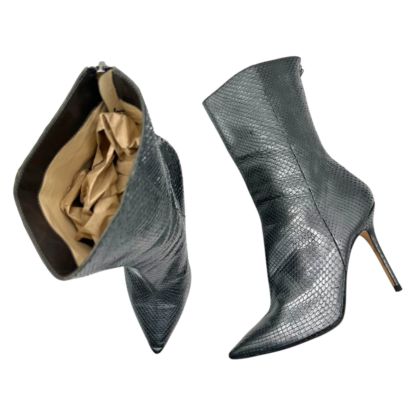 Jimmy Choo Metallic Snakeskin Pointed Toe Boots