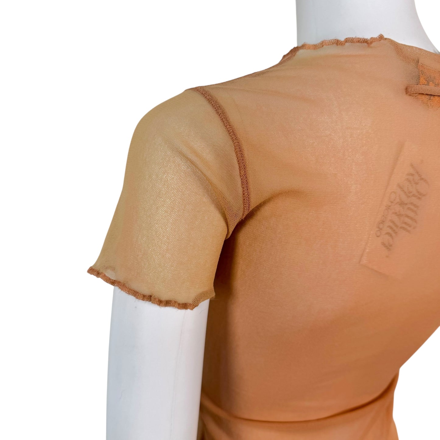 Jean Paul Gaultier Soleil Pink Mesh Patchwork T-Shirt - Outfit Repeater