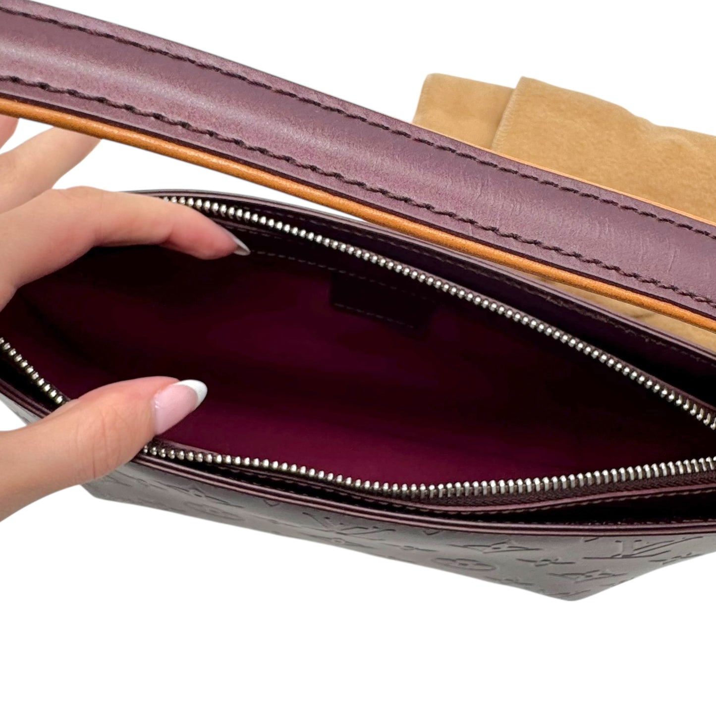 Louis Vuitton Burgundy Matte Monogram Fowler Pochette