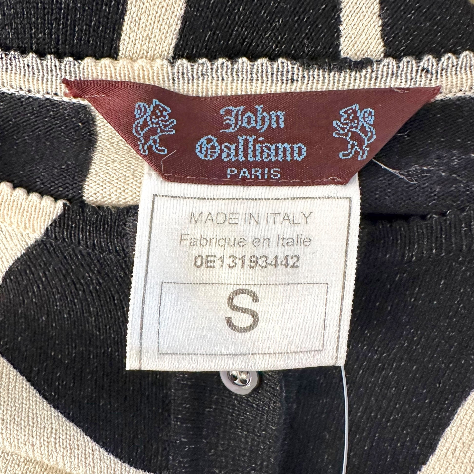 John Galliano Black White Giraffe Print Crop Cardigan