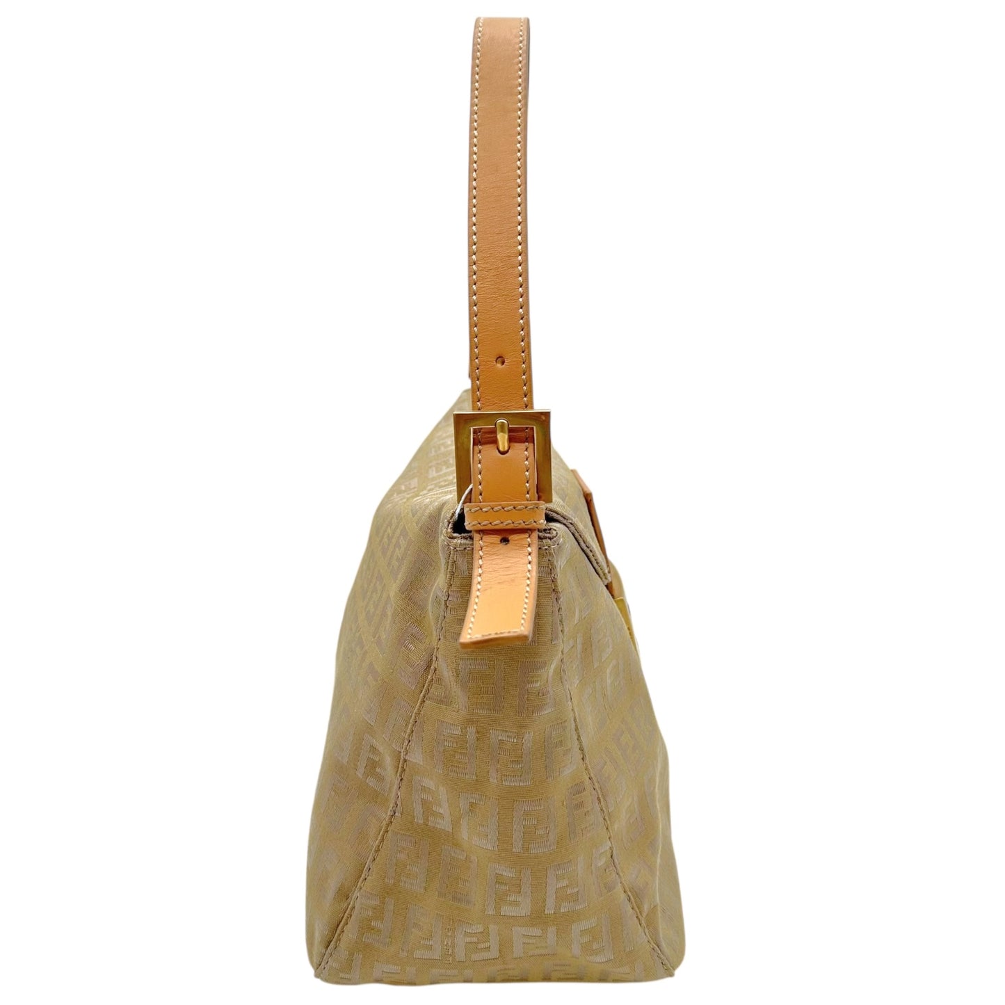 Fendi Gold Zucchino Monogram Fold-Over Baguette Bag