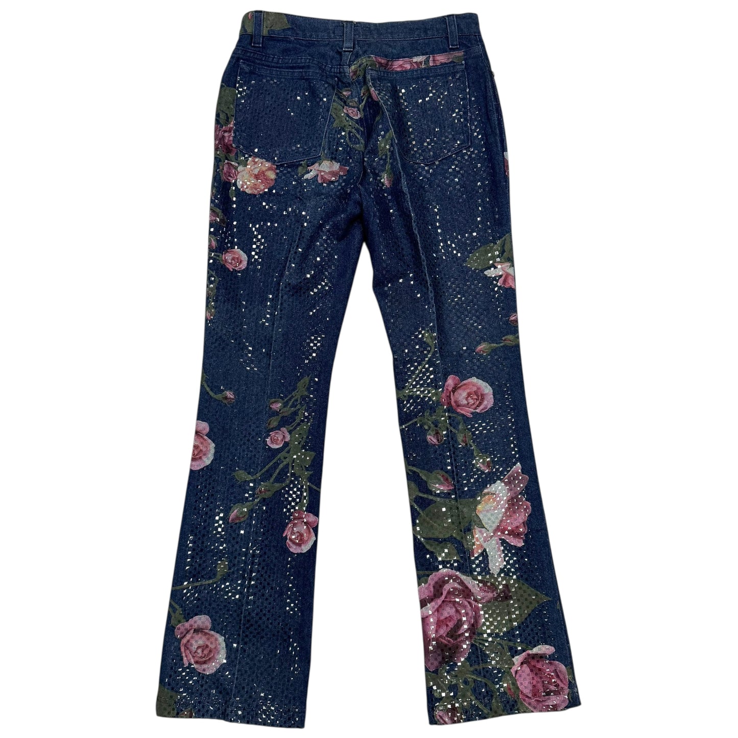 Roberto Cavalli S/S 2000 Floral Print Shine Jeans - Outfit Repeater