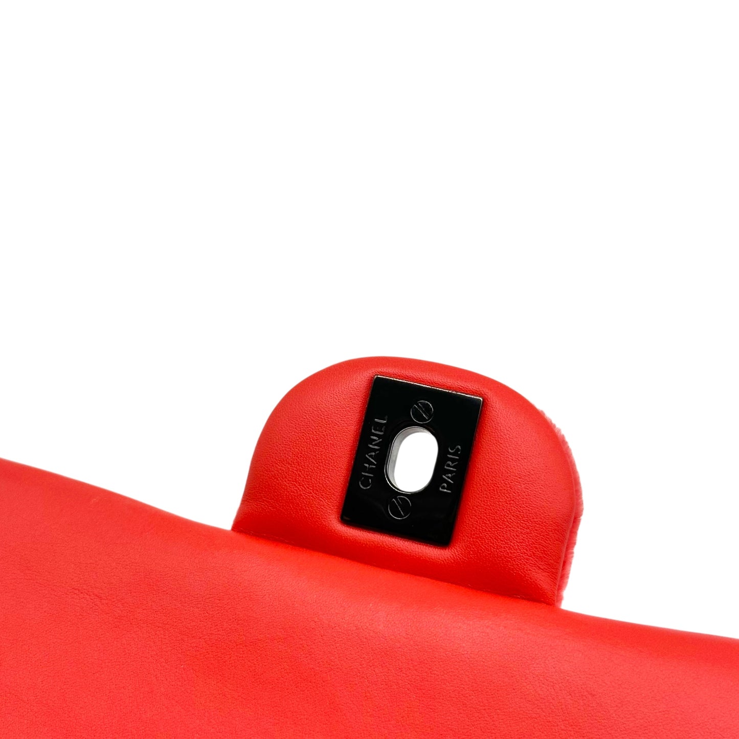 Chanel Neon Pink-Orange Velvet Small Classic Flap Bag 2014-15