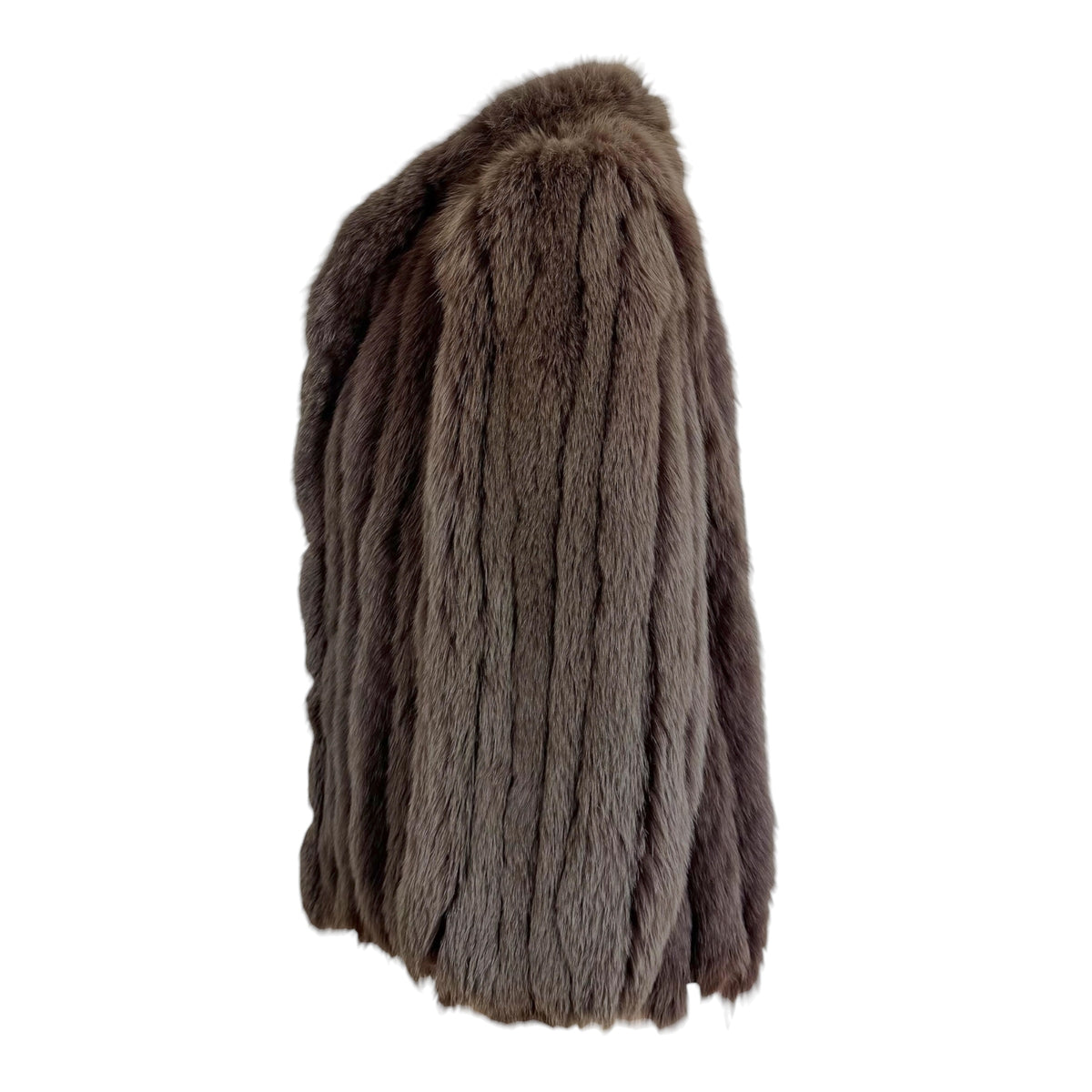 Saga Royal Fox Dyed Fox Fur Coat Brown Green 1990s