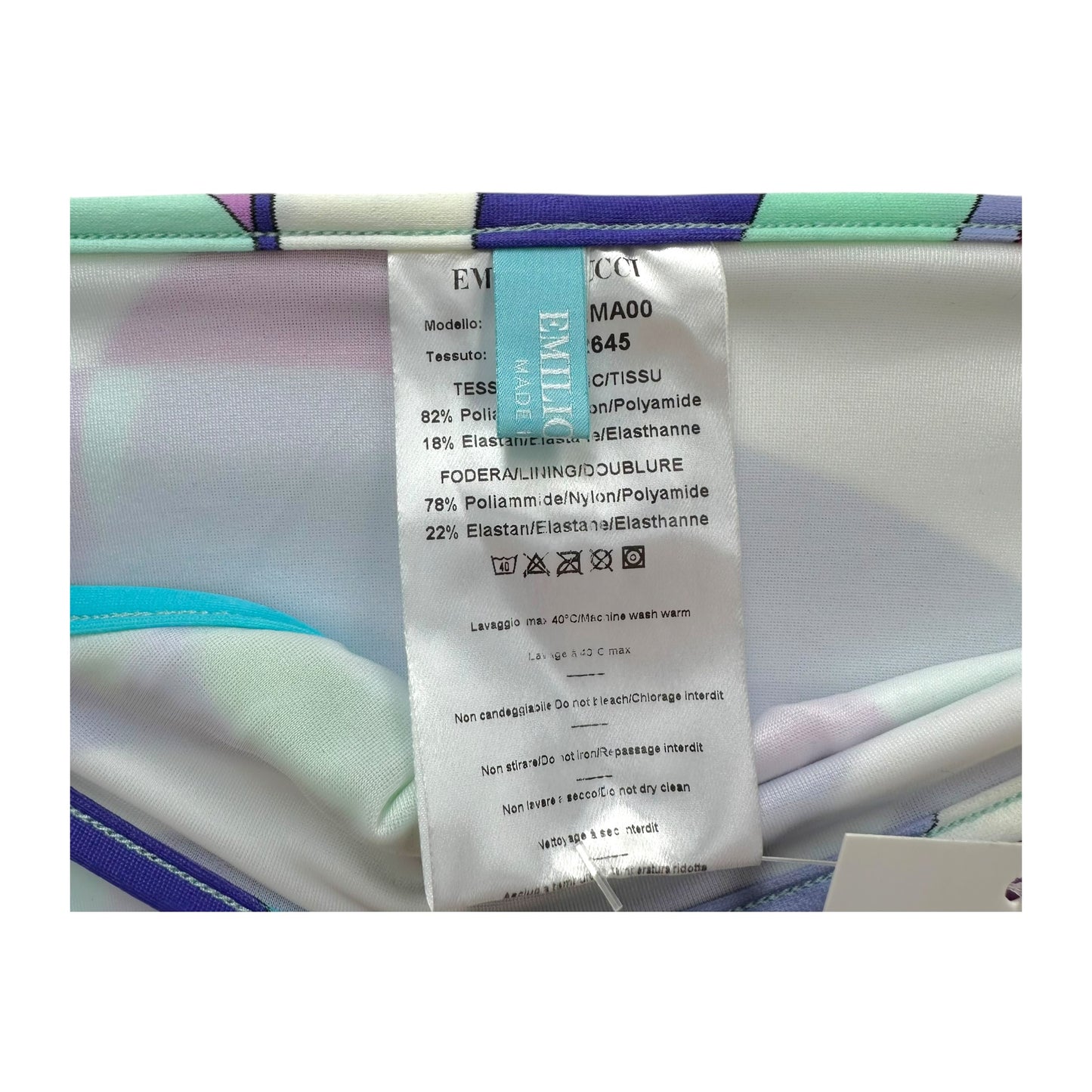 Emilio Pucci Printed Bikini Set Turquoise Purple Vintage