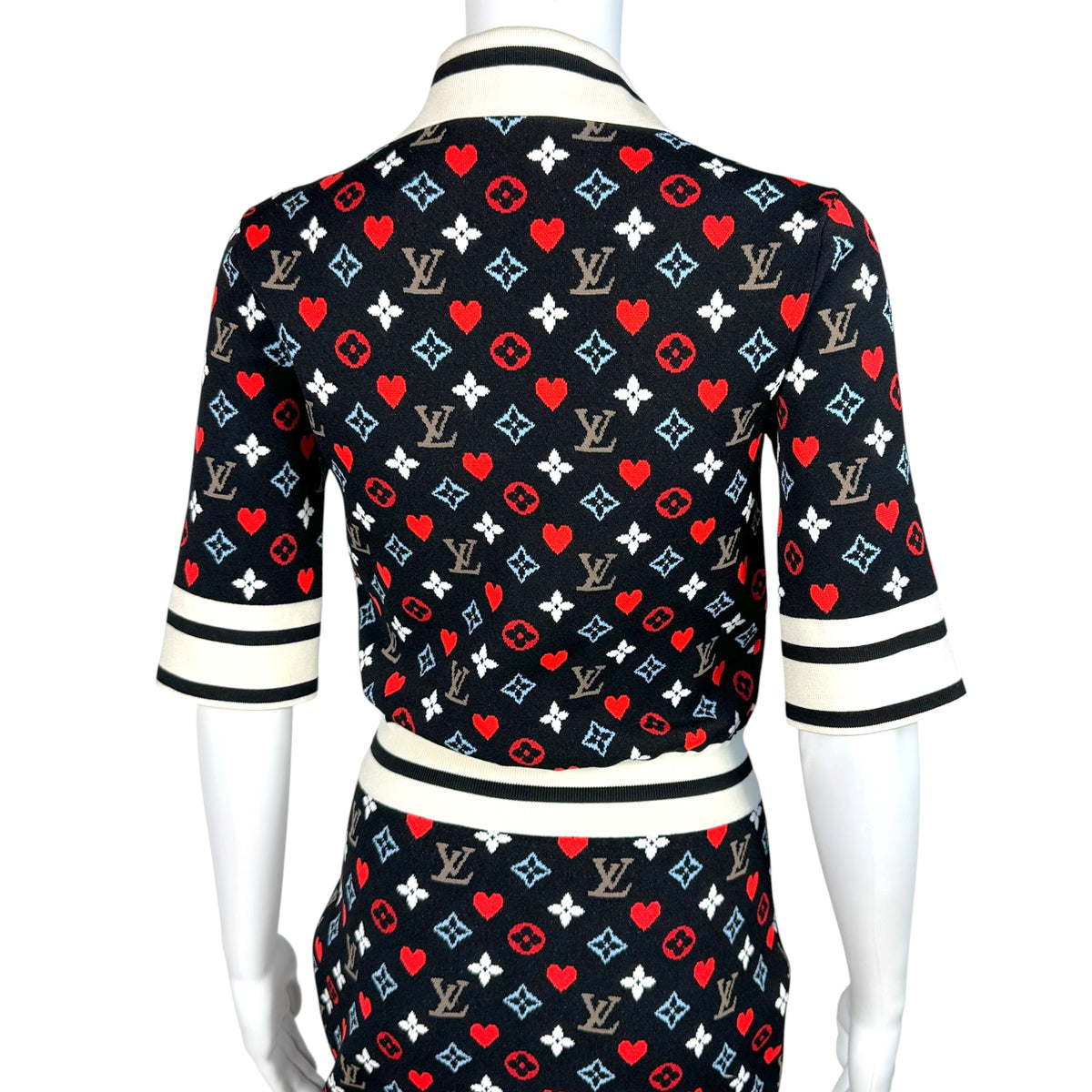 Louis Vuitton Mini Dress Navy Heart Knit Monogram