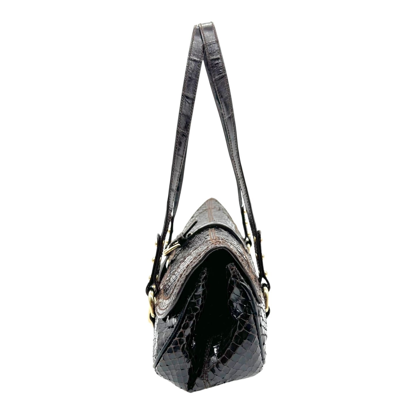 Dolce & Gabbana Brown Python East West Shoulder Bag