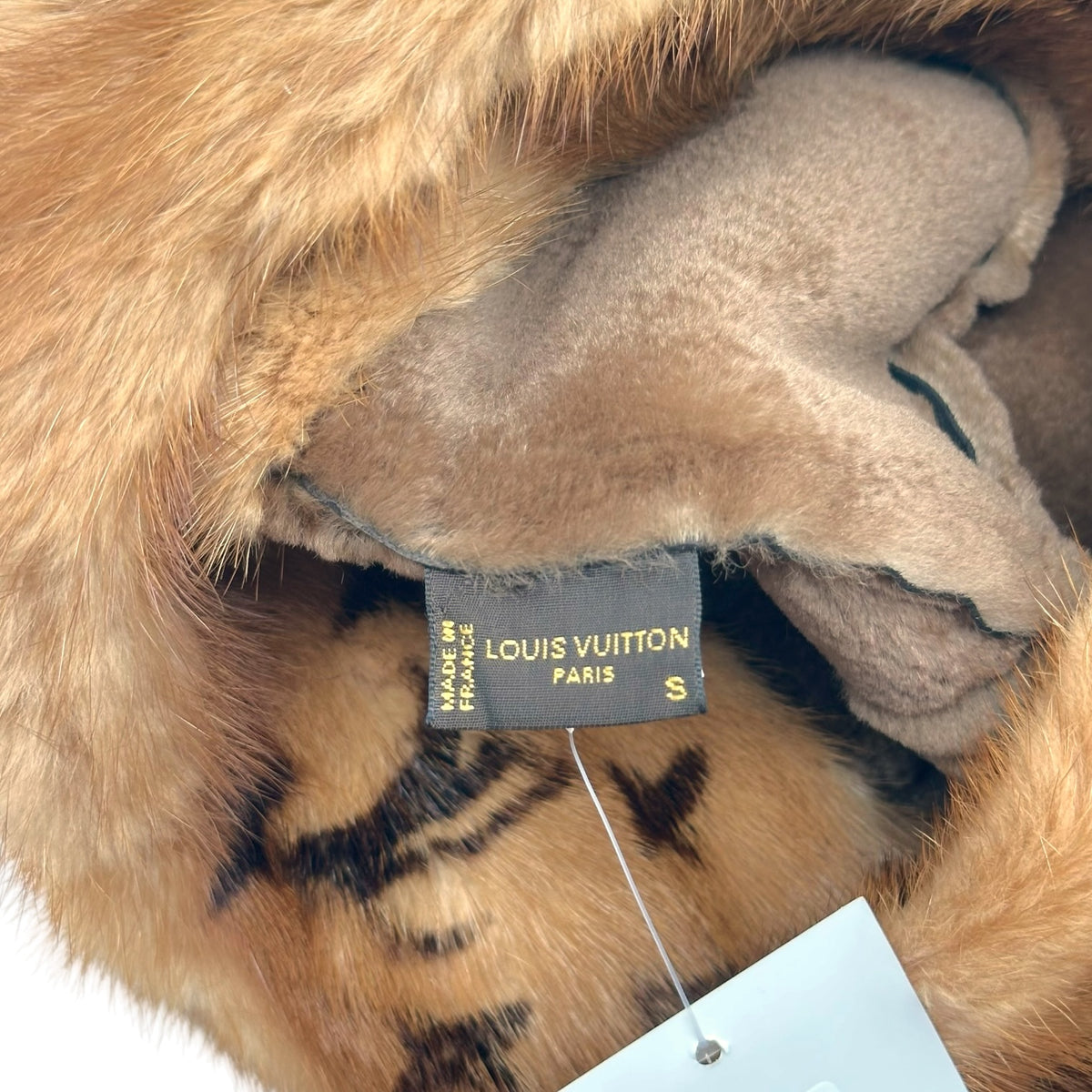 Louis Vuitton Monogram Hat Shearling Mink Fur