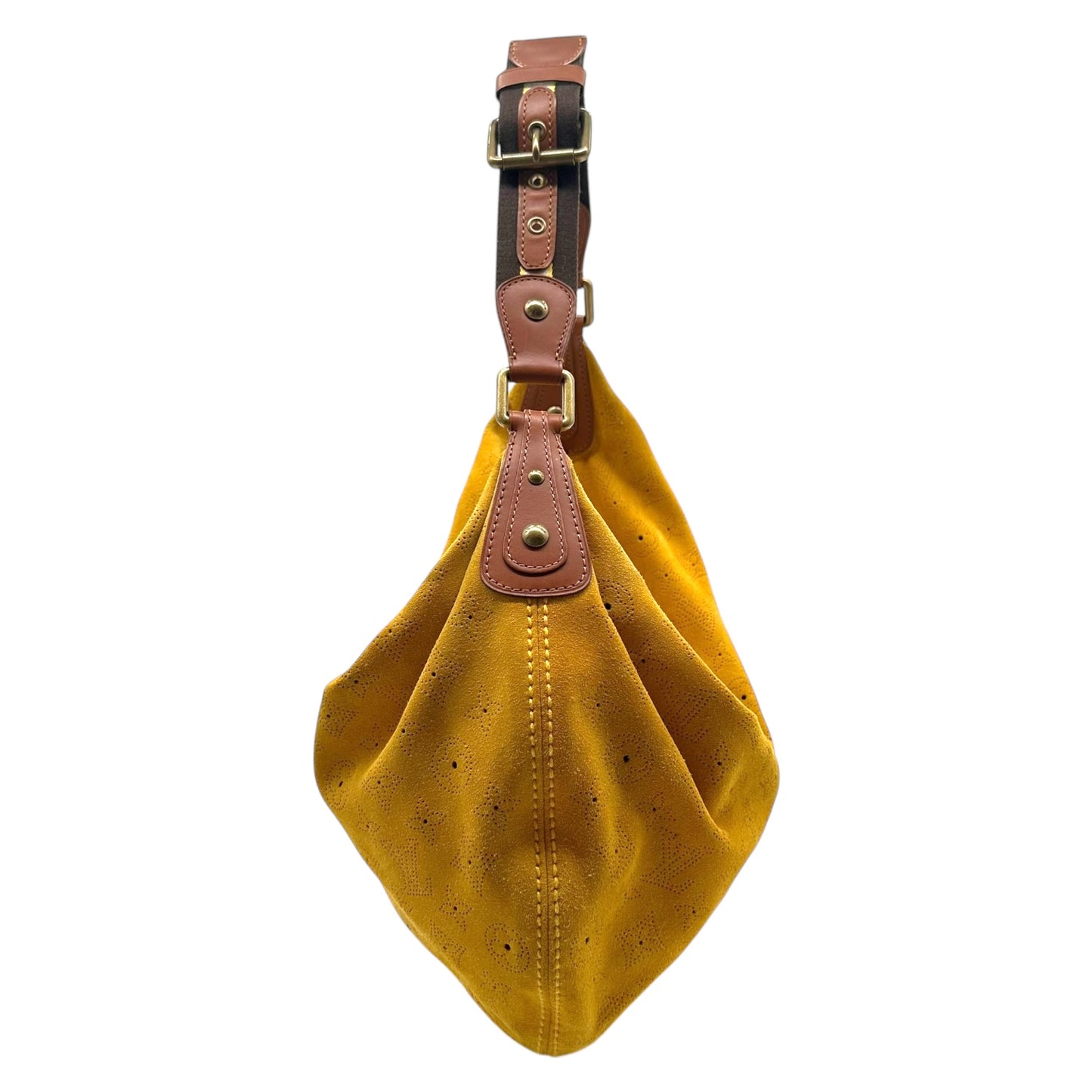 Louis Vuitton Mustard Yellow Suede Onata GM Hobo Bag - Outfit Repeater