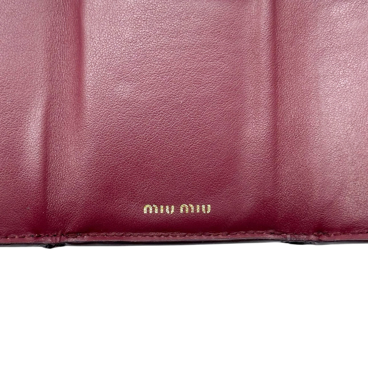 Miu Miu Compact Wallet Burgundy Croc Embossed