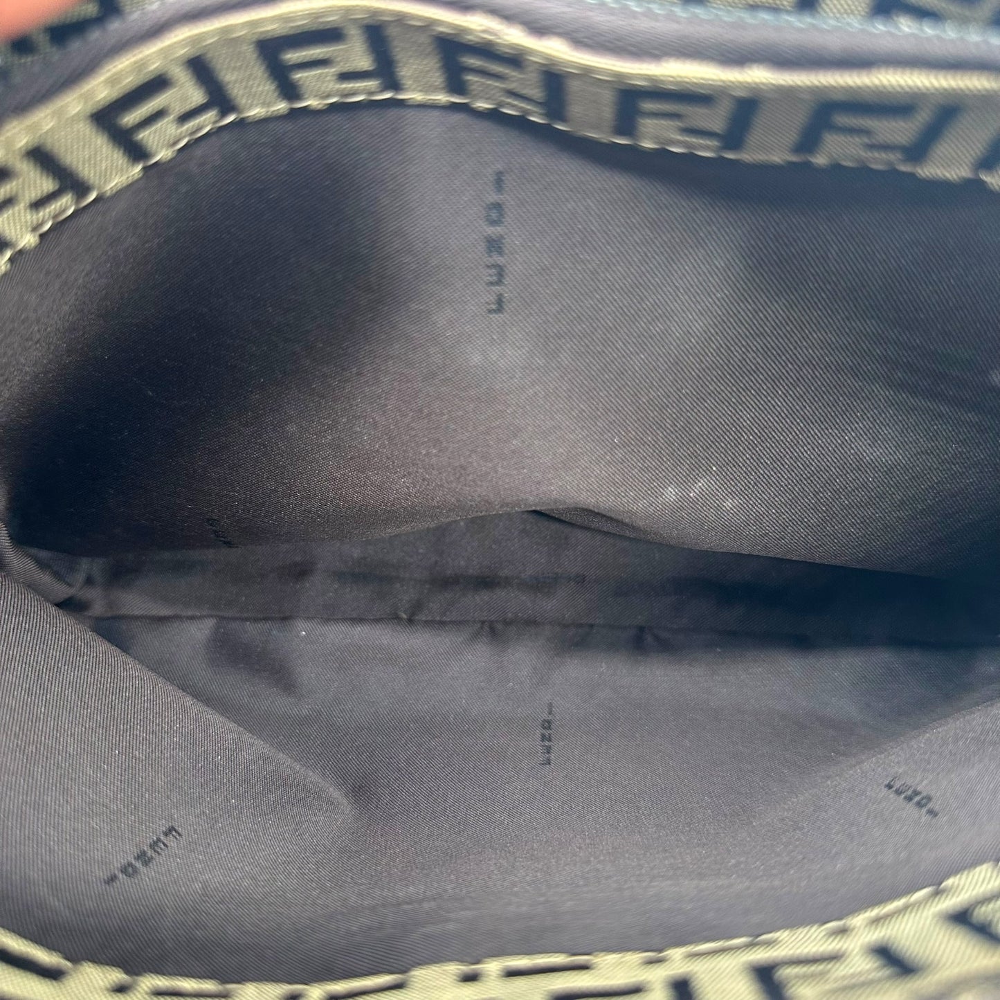 Fendi Tan Zucchino Monogram Shoulder Baguette Bag