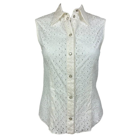 Chritsian Dior S/S 2002 White Eyelet Blouse