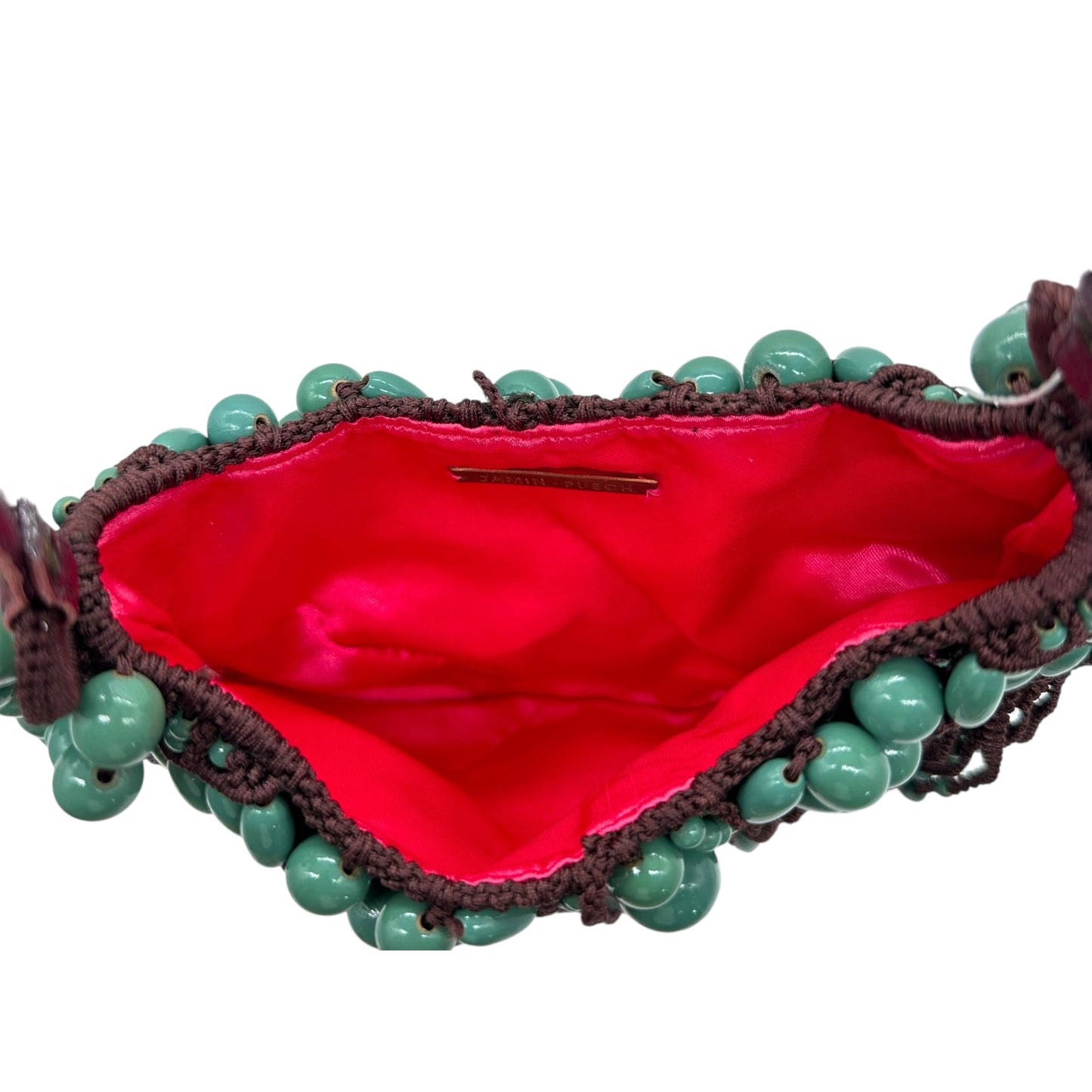 Jamin Puech Beaded Fringe Bag Burgundy Turquoise