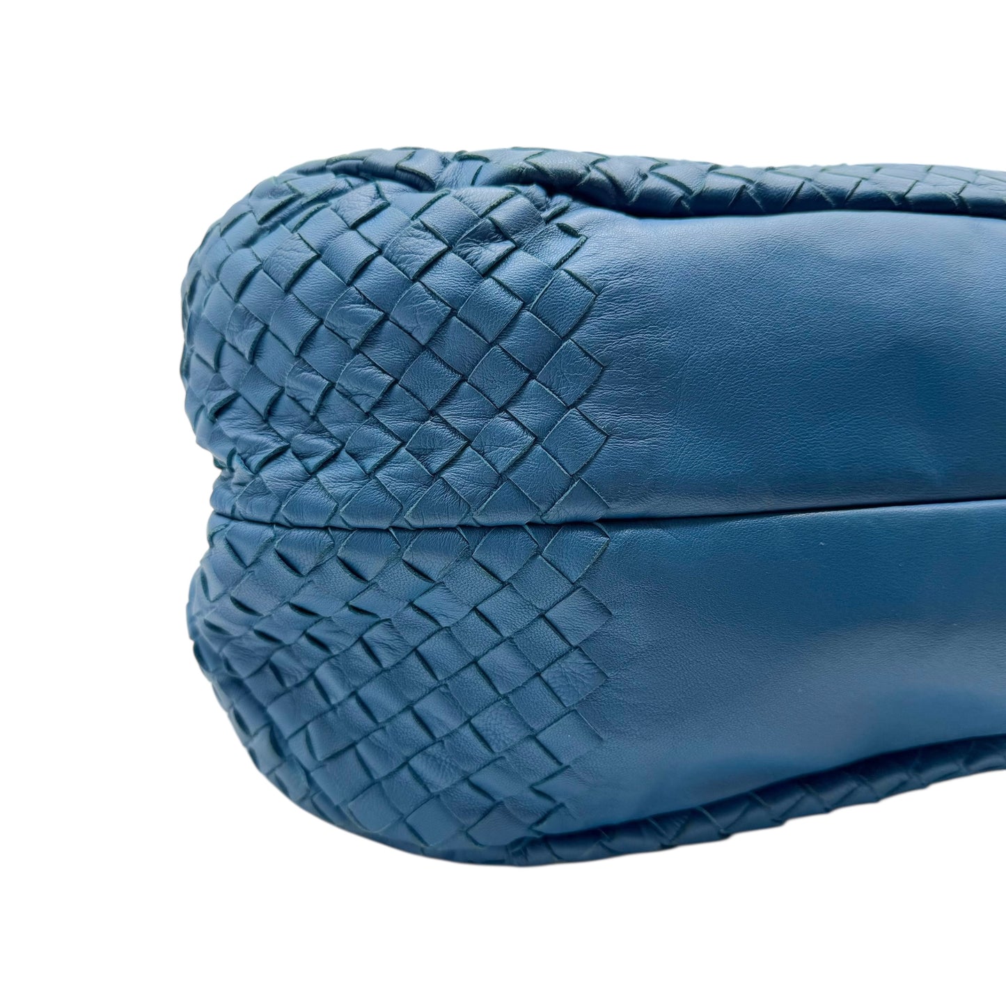 Bottega Veneta Blue Intrecciato Lambskin Large Hobo Shoulder Bag - Outfit Repeater